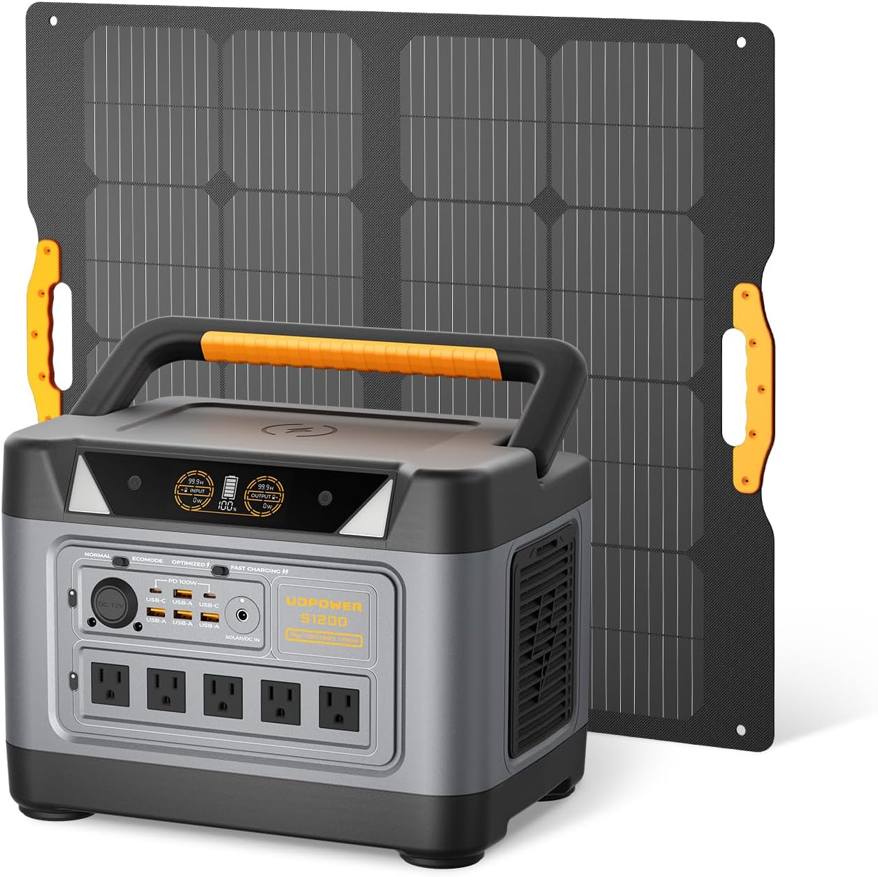 S1200 1190Wh Solar Generator Kit | 1200W Power Station + 120W Solar Panel | Portable Power for Home Backup, RV  Outdoor