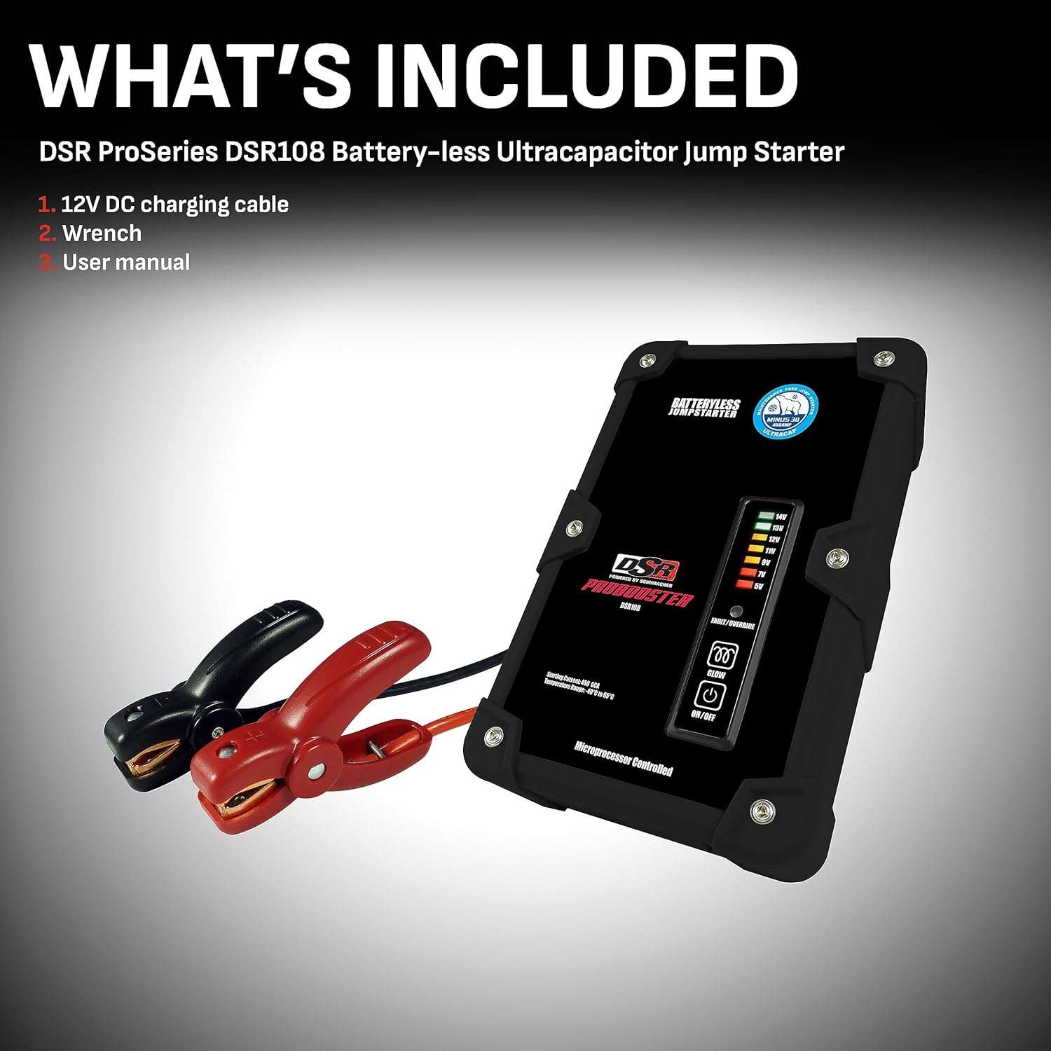 Schumacher DSR108 DSR ProSeries Batteryless Jump Starter - 12V, 450A for Gas and Diesel Engines