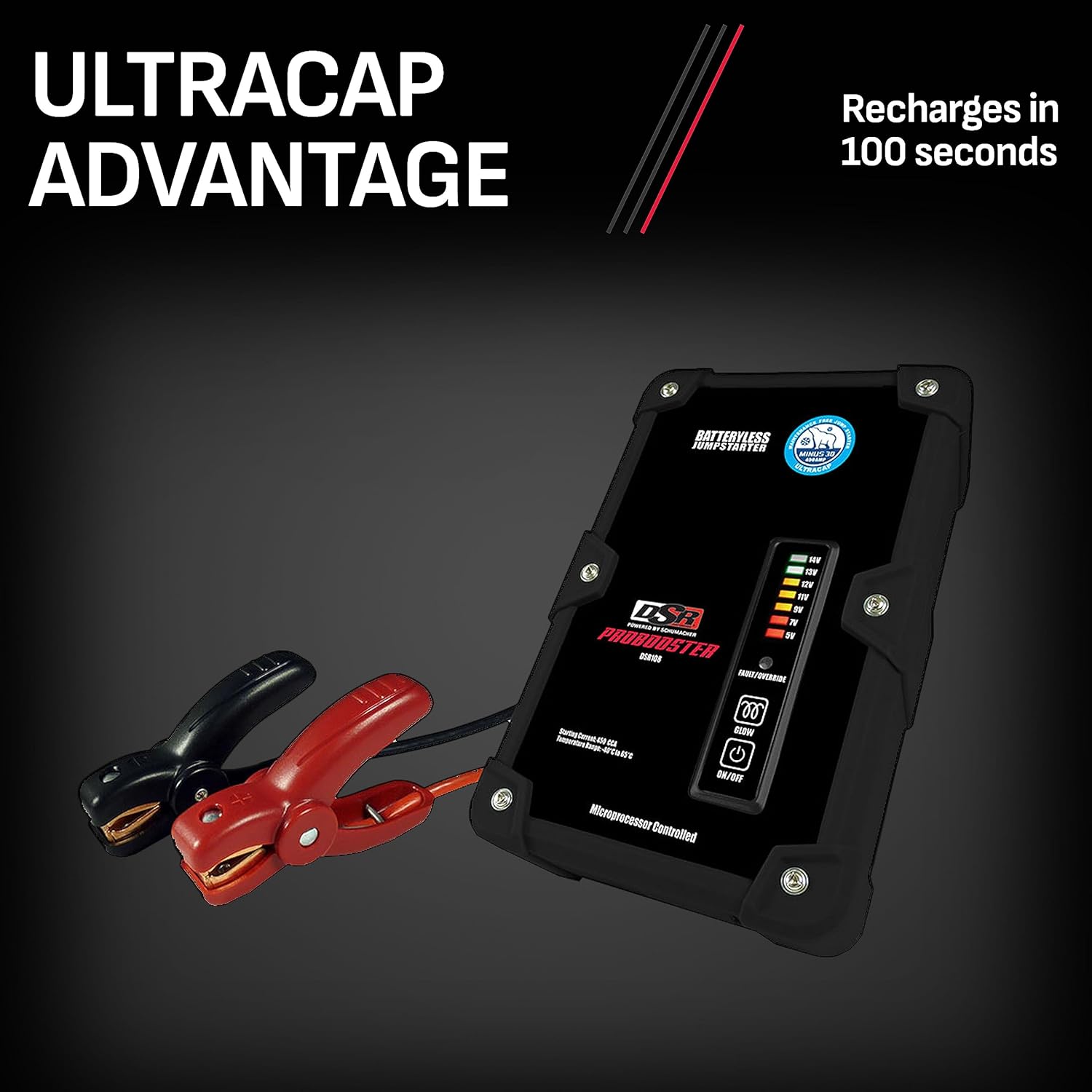 Schumacher DSR108 DSR ProSeries Batteryless Jump Starter - 12V, 450A for Gas and Diesel Engines