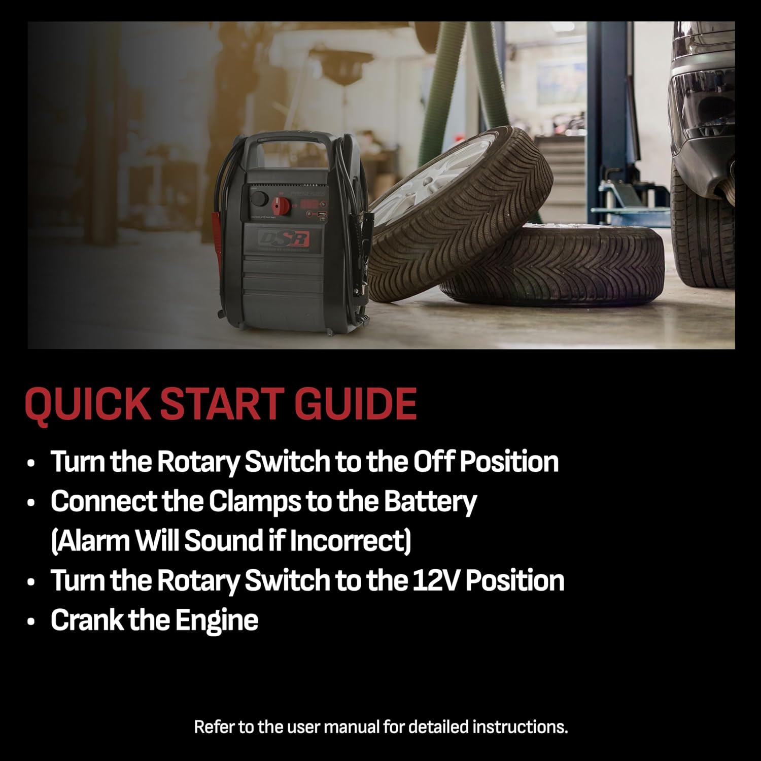 Schumacher Electric DSR ProSeries Car Battery Jump Starter - 2200 Peak Amp 12V Car Starter, Jump Box  Portable Power Station - Digital Display, Heavy-Duty Clamps - DSR165