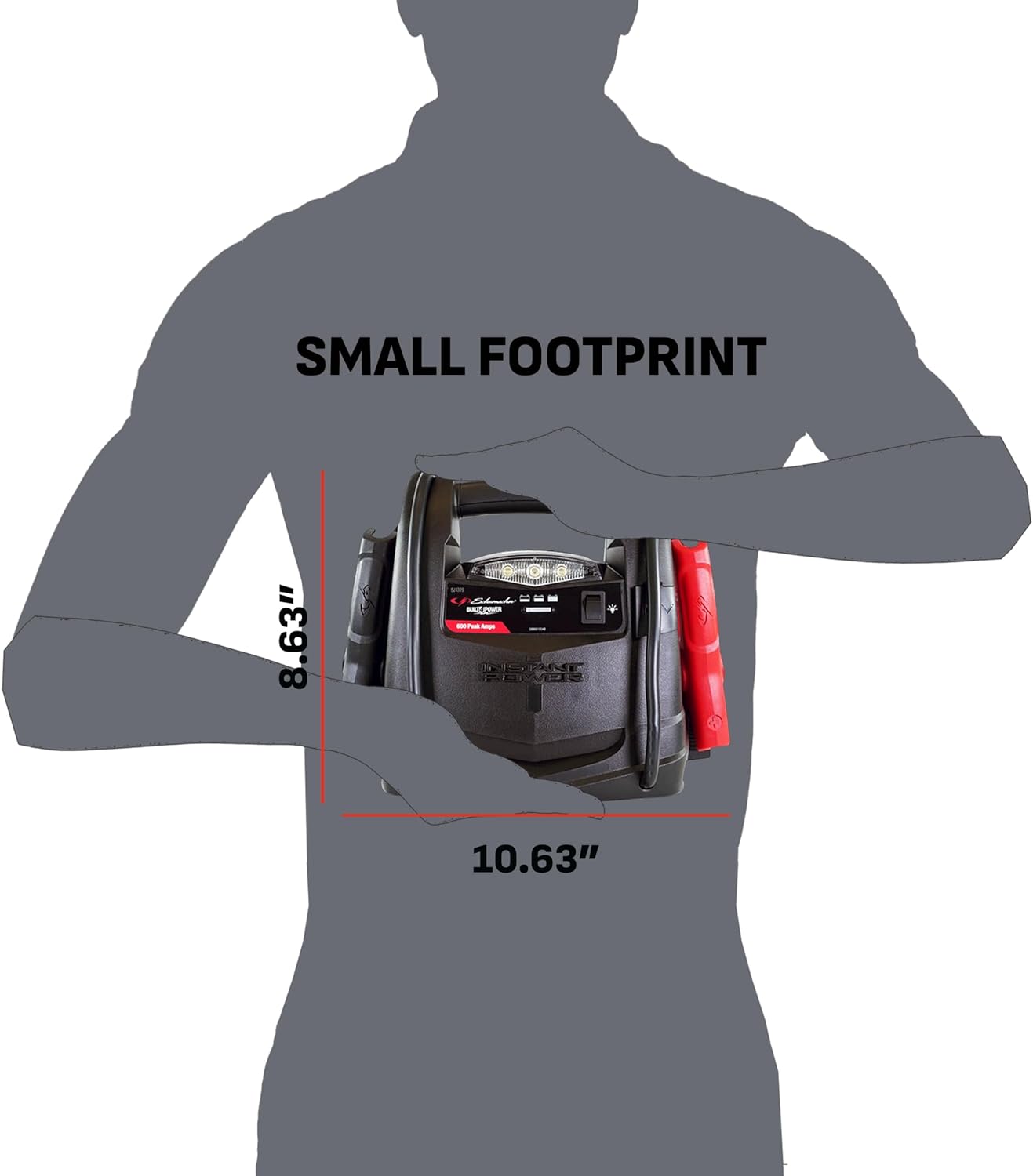Schumacher SJ1330 1000 Peak Amp Jump Starter and Air Compressor with 12V USB Portable Power Ports