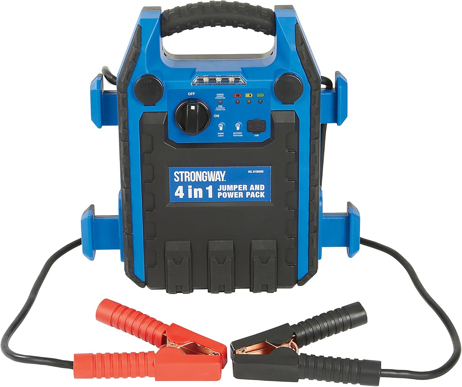 Strongway 12V Lead-Acid Jump Starter and Power Pack, 900A Peak, 250 PSI Air Compressor