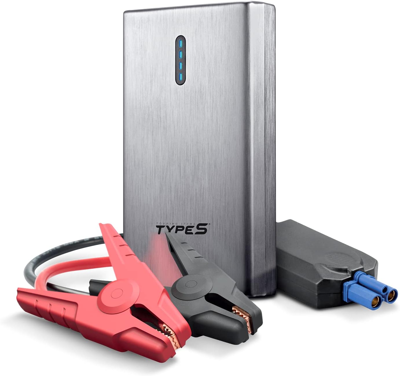 Type S Portable Car Jump Starter – UL Certified 12V Battery Booster with 8000mAh Power Bank, Dual USB, LED Flashlight, Smart Safety Cables – Compact Emergency Car Starter for New Drivers  Families