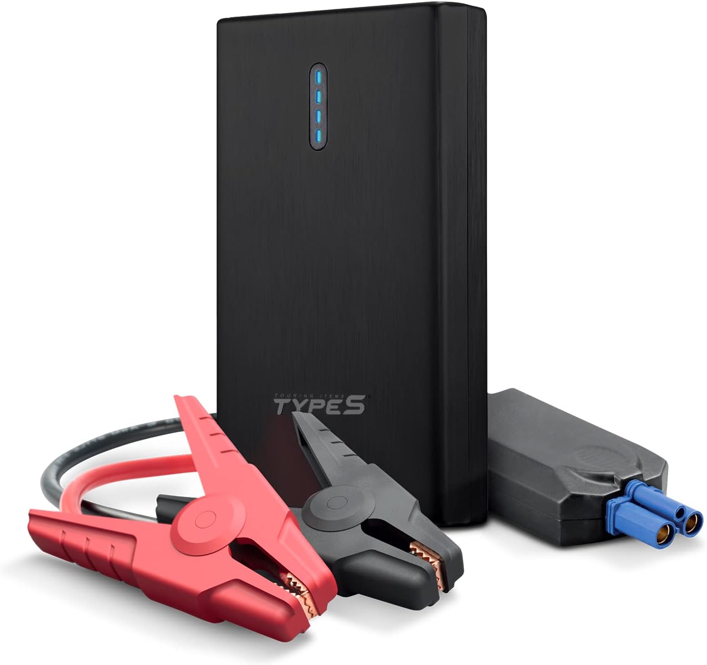 Type S Portable Car Jump Starter – UL Certified 12V Battery Booster with 8000mAh Power Bank, Dual USB, LED Flashlight, Smart Safety Cables – Compact Emergency Car Starter for New Drivers  Families