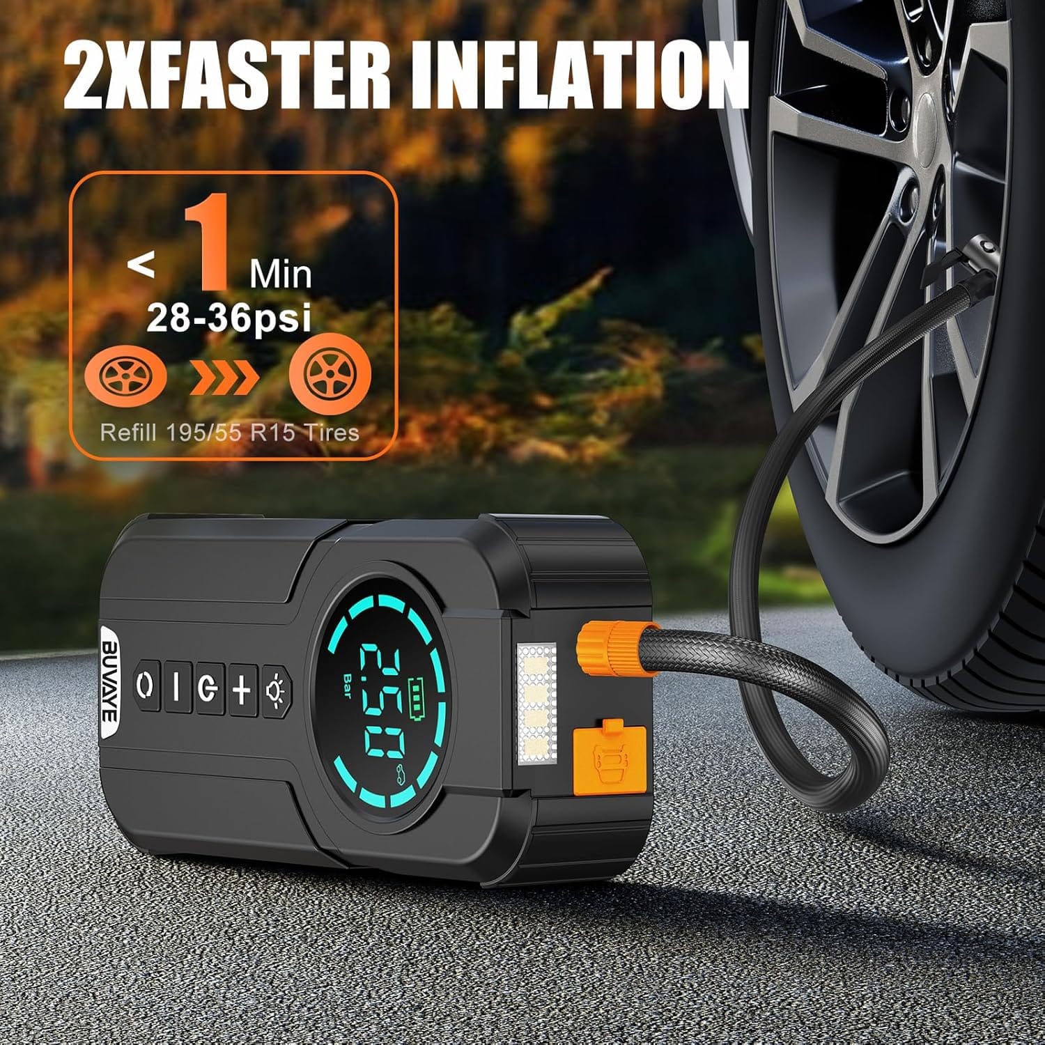 4000A Jump Starter with Air Compressor, 150PSI Battery Jumper Starter Portable for All Gas and 10.0L, 12V Car Jump Starter with Jumper Cable 3 Modes Flashlight and EVA Bag