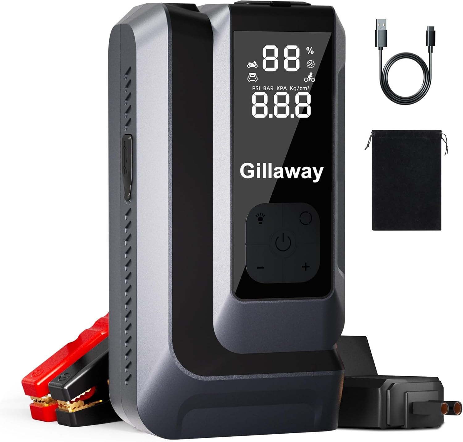 7-in-1 Jump Starter 4500A Car Jumper Starter Portable with 150PSI Tire Inflator, Battery Jumper Starter Portable Air Compressor, Flashlight, Power Bank