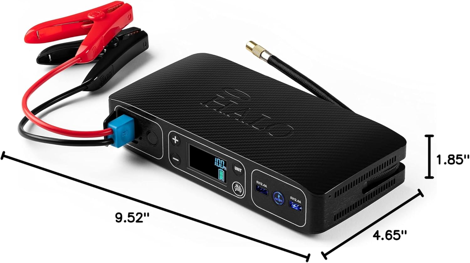 HALO Bolt Air 58830 Portable Car Battery Jump Starter | 100 PSI Air Compressor, 58.8Wh USB Power Bank, Emergency Floodlight  Charger, Jump Cars SUVs  Trucks, Inflate Tires, TSA Approved — Rose Gold
