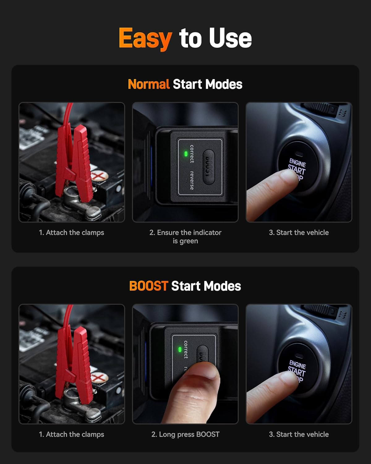 WOLFBOX 3000A Jump Starter with Air Compressor, 16000mAh160PSI Portable Car Battery Jump Starter with 65W Fast Charge, 12V Battery Pack (8L Gas 6L Diesel Engine) with Boost, Light and Jumper Cables