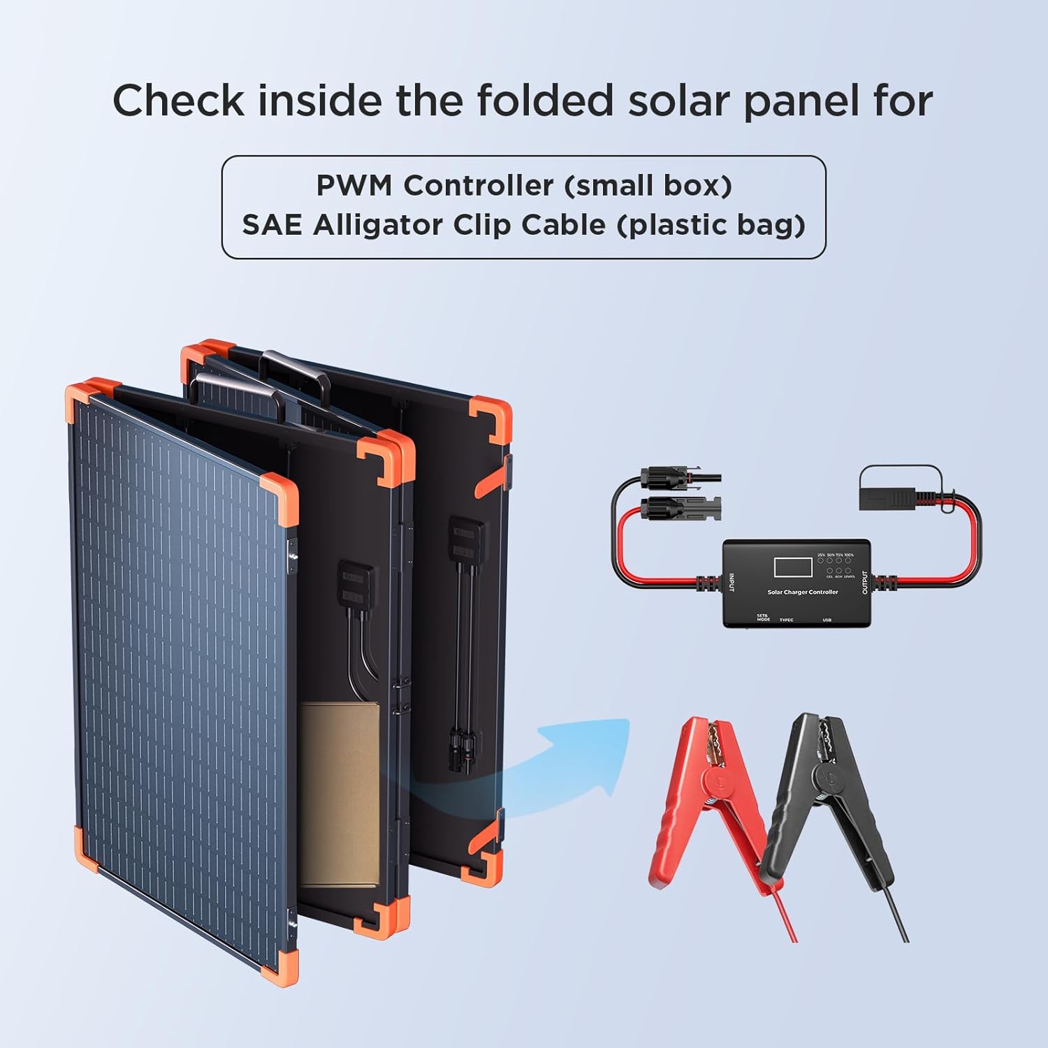 200 watt Portable Solar Panel with 20A PWM Controller,RV Essentials,19V Foldable Solar Charger for Power Station12V Batteries,23.5% High Efficiency IP68 Waterproof 4 Kickstands for Camping RV Trip