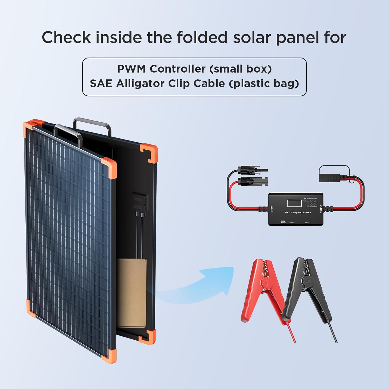200 watt Portable Solar Panel with 20A PWM Controller,RV Essentials,19V Foldable Solar Charger for Power Station12V Batteries,23.5% High Efficiency IP68 Waterproof 4 Kickstands for Camping RV Trip