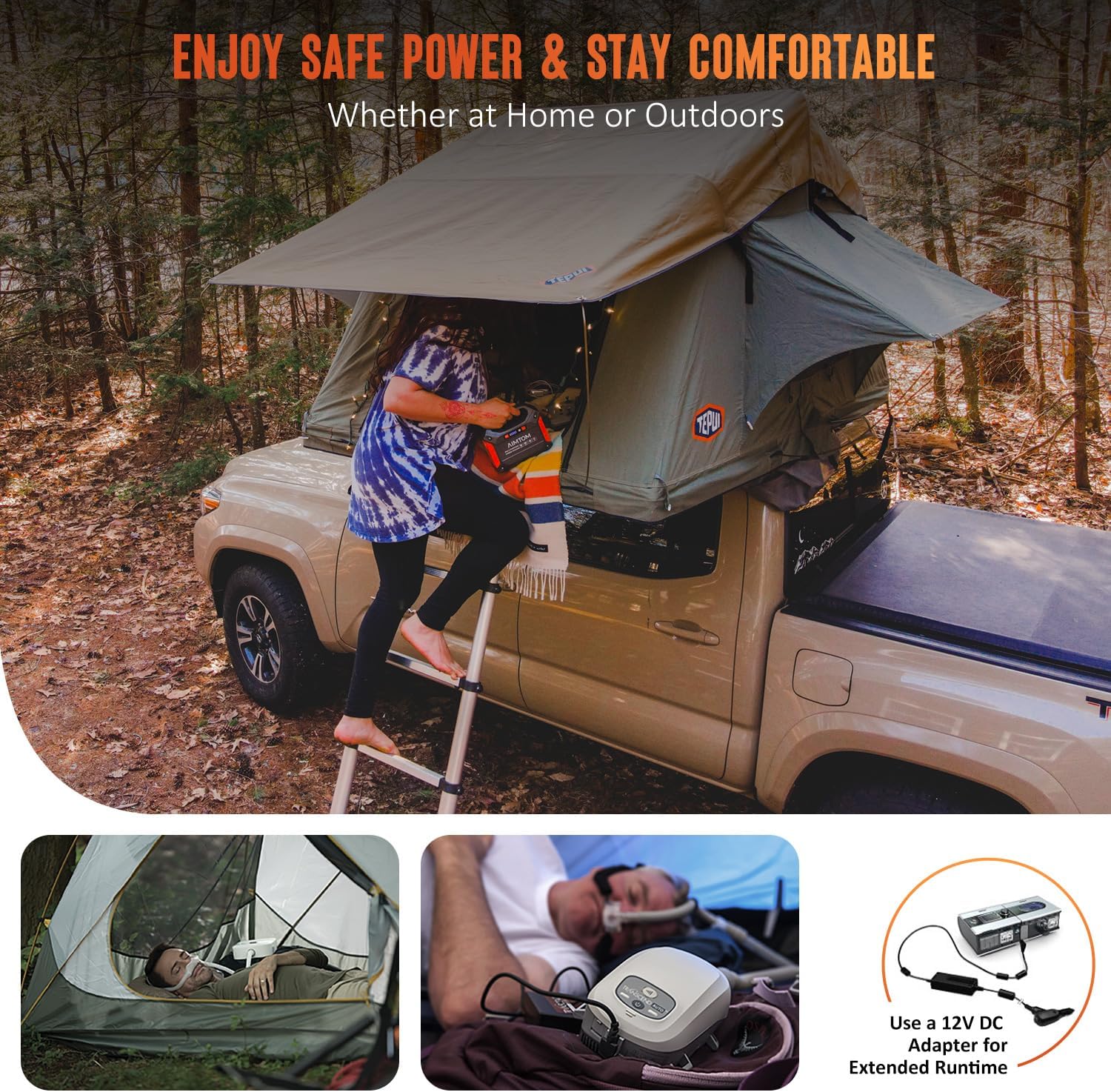 AIMTOM 155Wh Portable Power Station with 30W Solar Panel – 150W Peak/110V AC, 18W USB-C, 2x USB-A  12V DC – Solar Generator for Camping, Home, RV, Travel  Emergencies