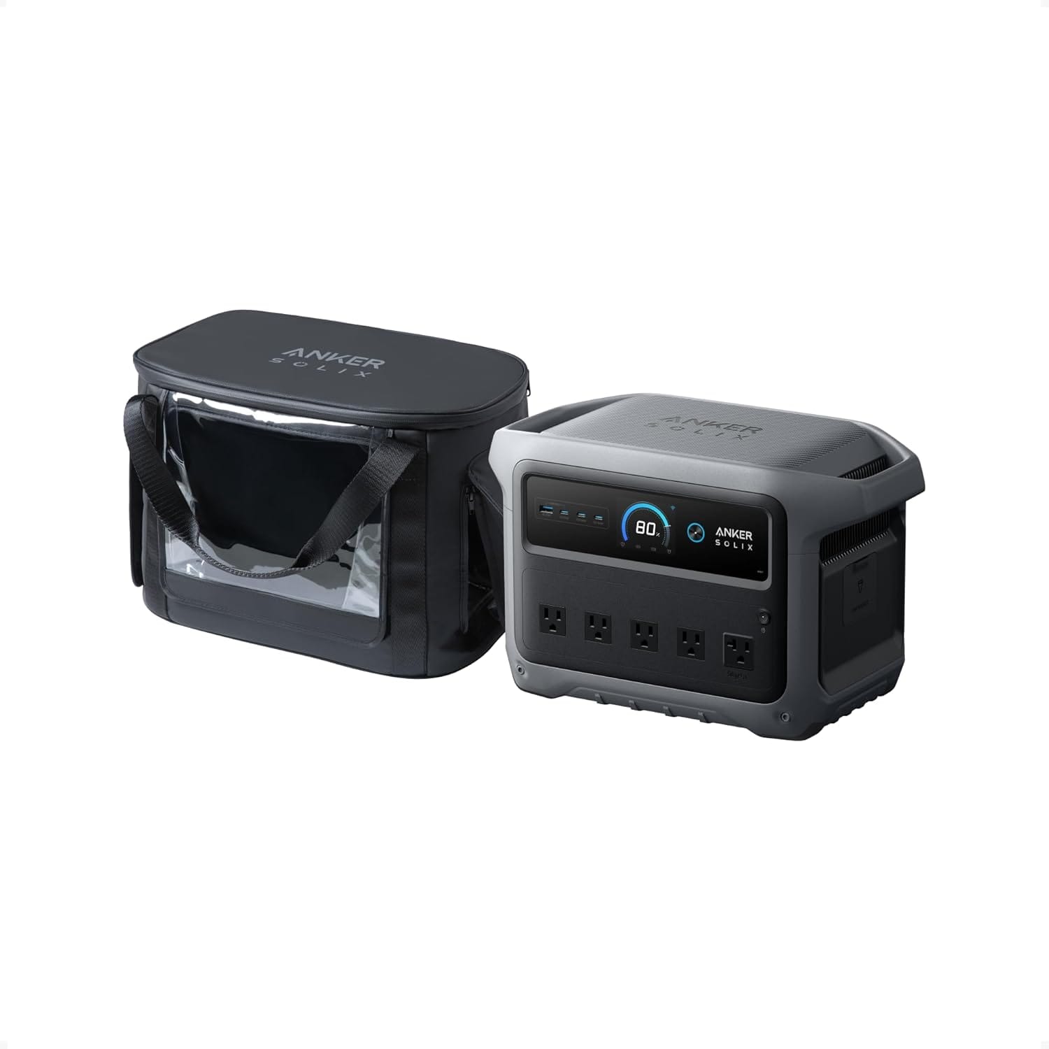 Anker SOLIX C1000 Gen 2 Portable Power Station with 200W Solar Panel, 2,000W (Peak 3,000W) Solar Generator, Full Charge in 49 Min, 1,024Wh LiFePO4 Battery for Home Backup, Power Outages, and Camping