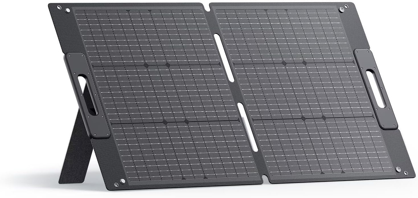 BLUETTI 100W Solar Panel (2025 New) for Solar Generator EB3A AC2A AC50B AC70 AC180 AC200L Elite 200 V2 AC300 B300K Handsfree 1  2, Foldable Solar Charger with Adjustable Kickstands for RV, Camping