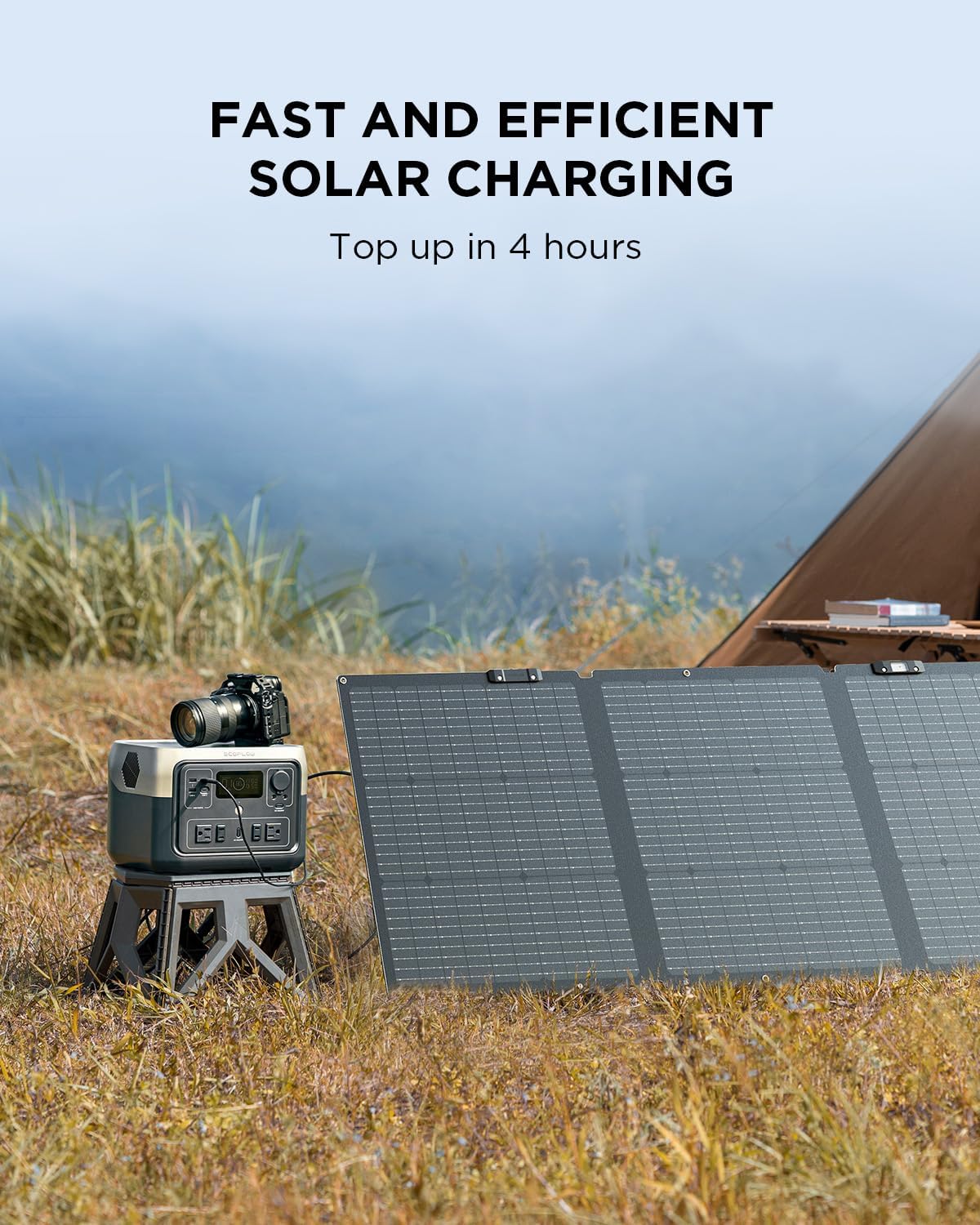 EF ECOFLOW RIVER 2 Max Solar Generator 512Wh Long-life LiFePO4 Portable Power Station 160W Solar Panel for Home Backup Power, Camping  RVs 100% Charged in 60m with 3000+ Cycles  Up to 1000W Output