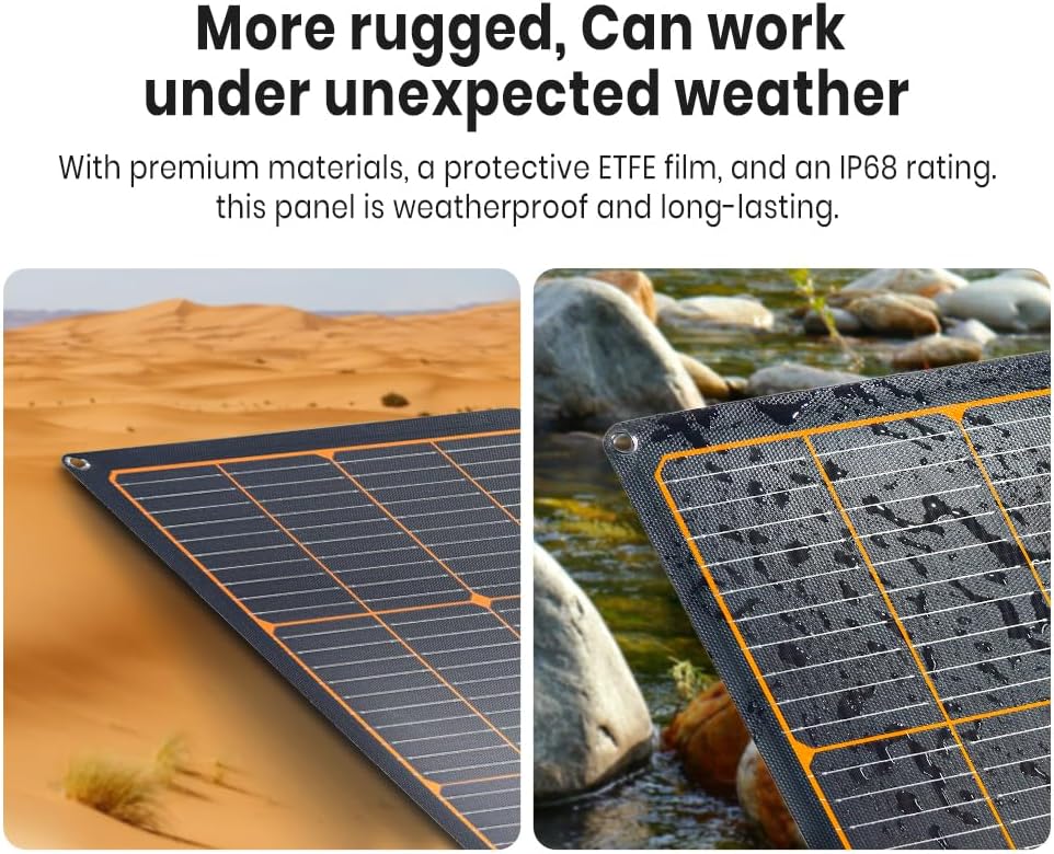 FlexSolar 100W Portable Solar Panels Chargers with PD3.0 USB-C,QC3.0 USB-A and DC Outputs Foldable IP67 Waterproof Power Emergency Camping for Small Power Station Generator,Phones, Power Banks