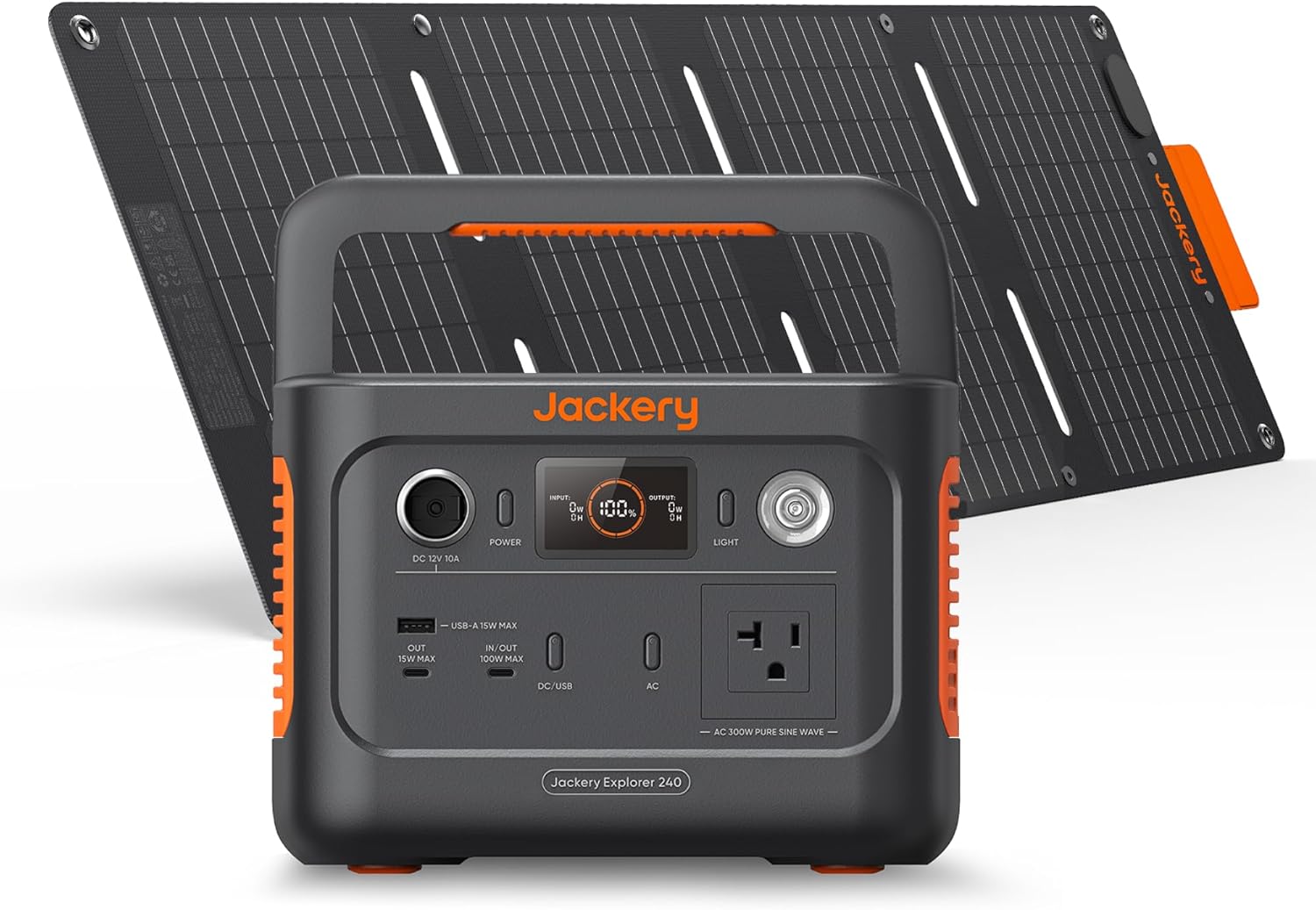 Jackery Solar Generator 240 v2 and 40W Mini Solar Panel, 256Wh LiFePO4 Battery, 300W AC  100W USB-C Output, Ultra Fast Solar Charging for Outdoors, Camping, Travel  Emergencies