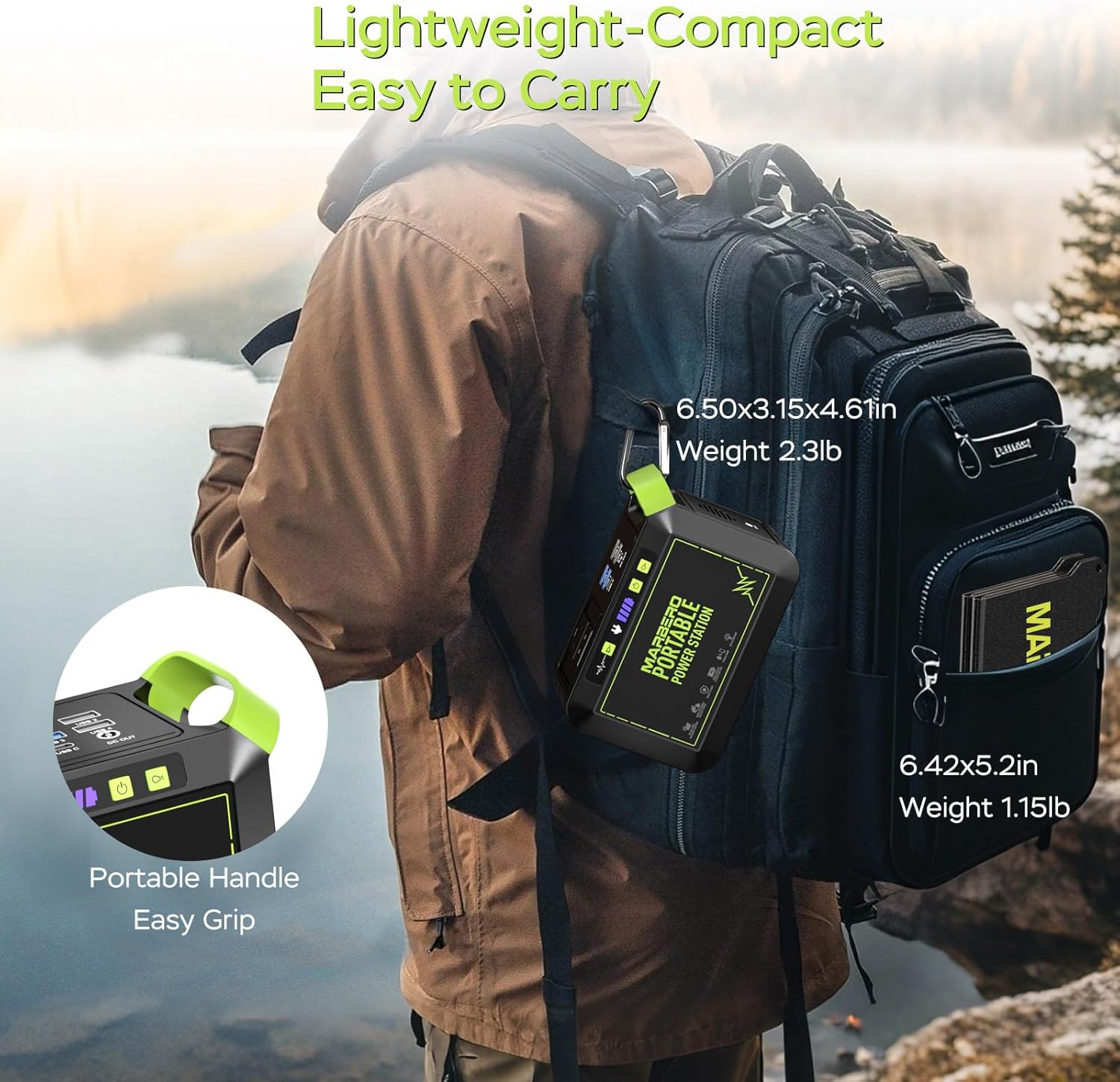 MARBERO 80W Solar Powered Generator with Panels 25W Included, 88.8Wh Lithium Battery Portable Power Station with AC Outlet 120W Peak Fast Charging 110V for Camping Outdoor Home Backup Backup RVs