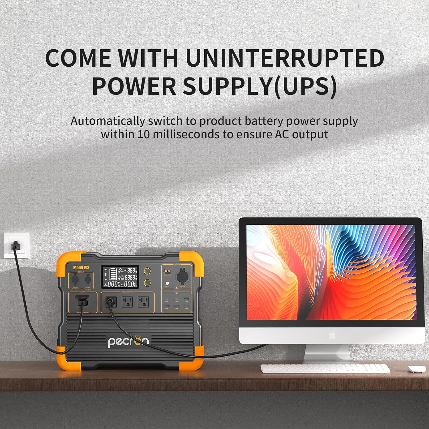pecron E1500LFP 2200W Solar Generator with 200W Panel Included Portable Power Station with 200W Solar Panel