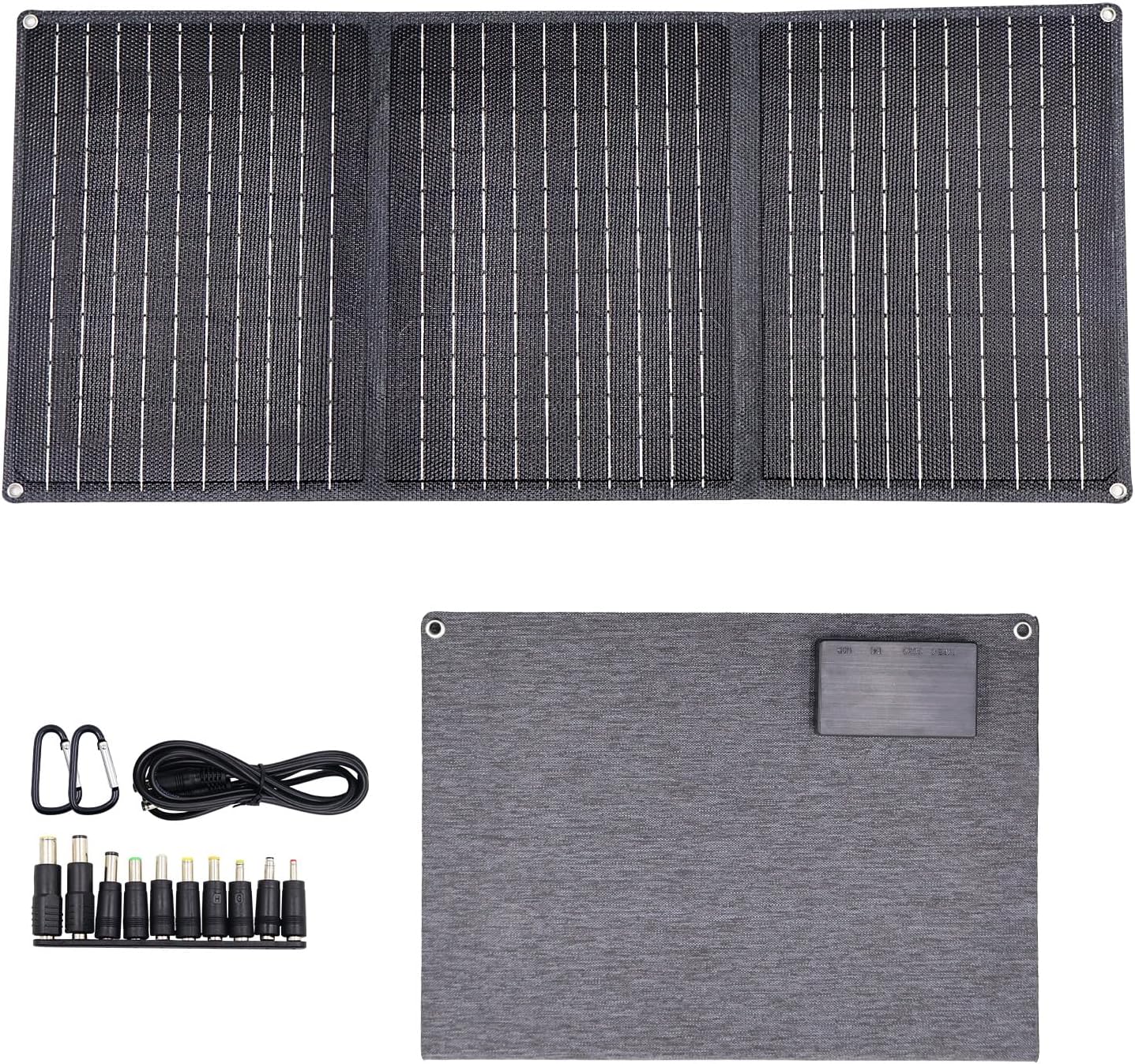 Portable Solar Panel Charger, High-Efficiency Foldable Solar Charger Power Station, QC3.0 USB-A  Type-C DC Output IP65 Waterproof for Camping Outdoor Home RV Blackout Cloudy (120W)