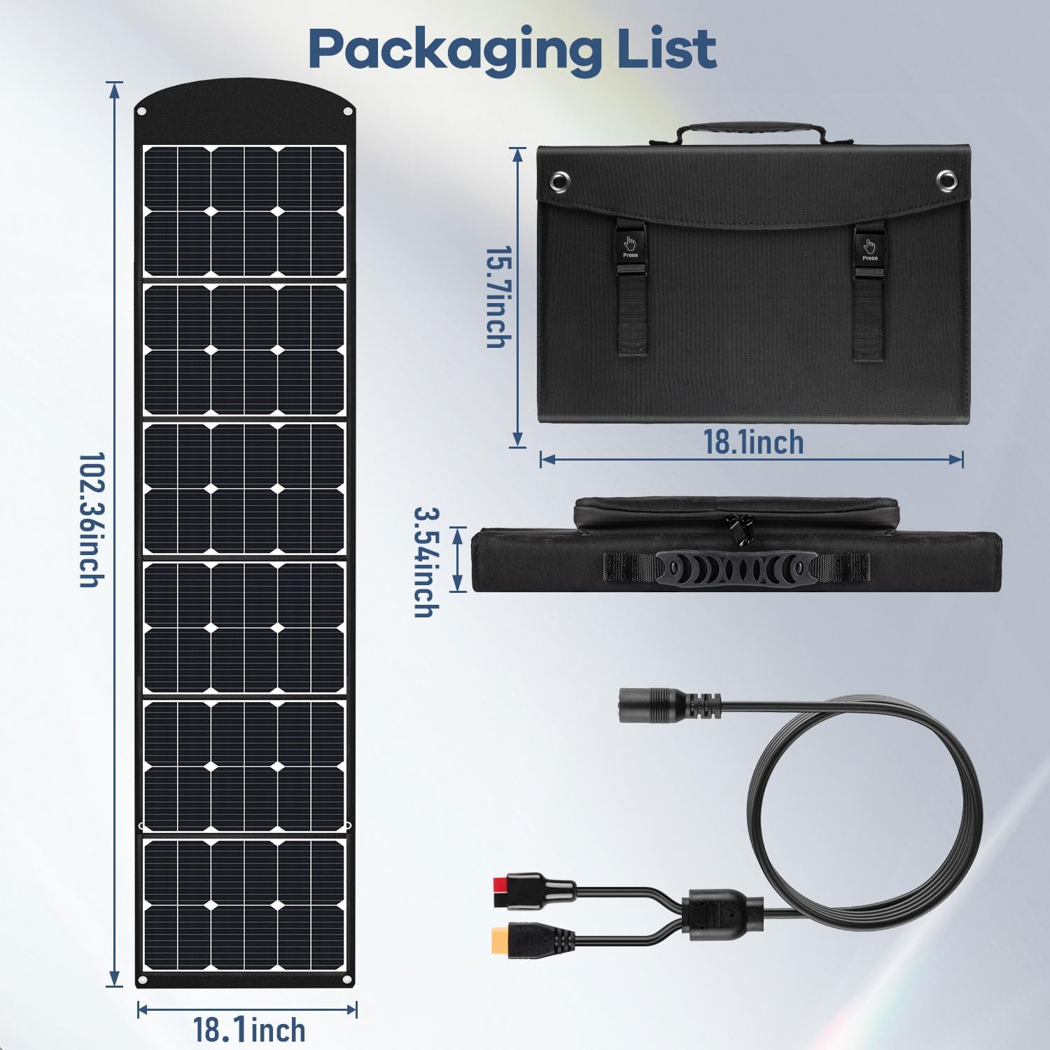 Portable Solar Panels for Power Station: 120w 20v Foldable Solar Charger with USB A/C for Phones Tablets RV - Waterproof Adjustable Kickstand Solar Suitcase for Outdoor Camping Hiking