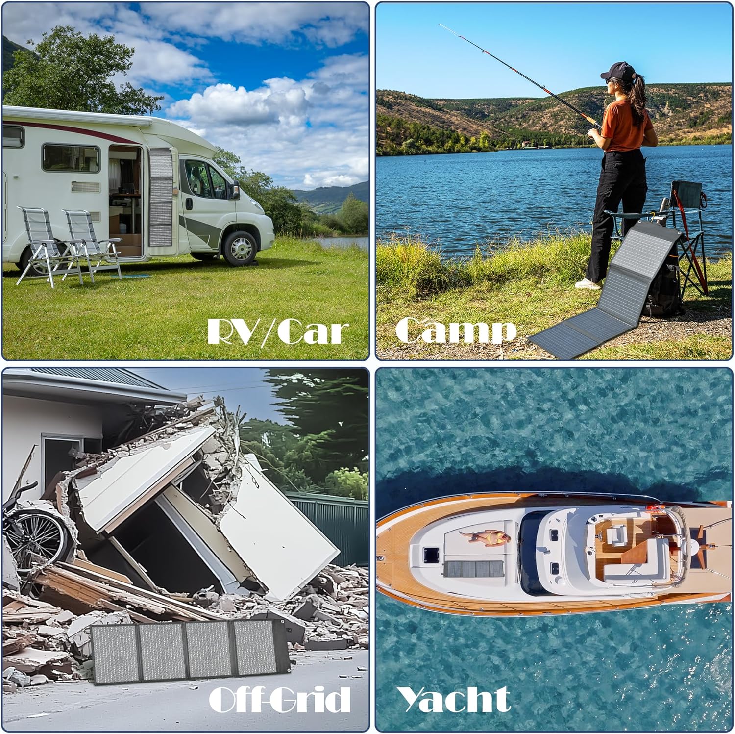 PPQ 40W Portable Solar Panel Kit 18V/2.2A,3lb Foldable Briefcase Solar Charger w/ 24% Efficiency,2 Cables  14 Outputs for All Phones, Pads, Camping Power Banks, IP67 Waterproof