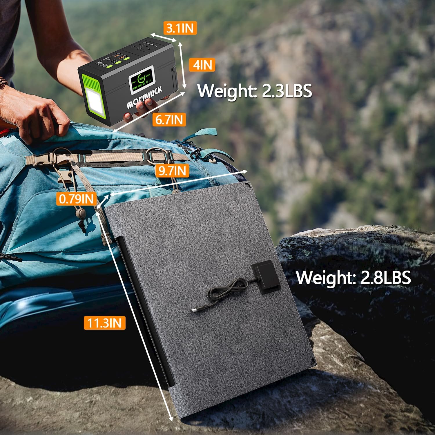 Solar Generator, 127W(Peak 200W) 88.8Wh Portable Power Station with 30W Solar Panel, 110V Lithium Battery Pack with Ac Outlet, Soalr Powered Generator for Home,Camping