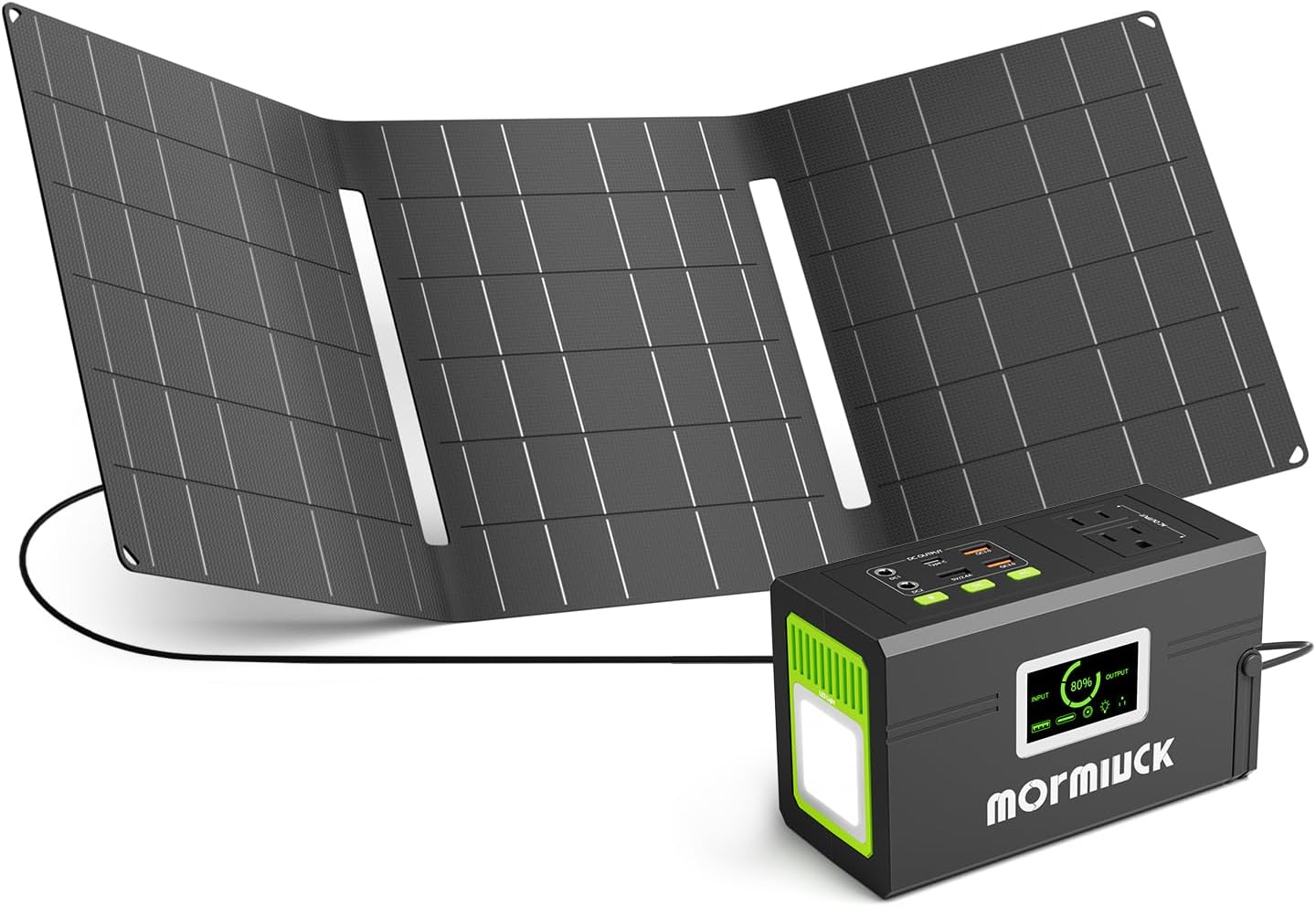 Solar Generator, 127W(Peak 200W) 88.8Wh Portable Power Station with 30W Solar Panel, 110V Lithium Battery Pack with Ac Outlet, Soalr Powered Generator for Home,Camping