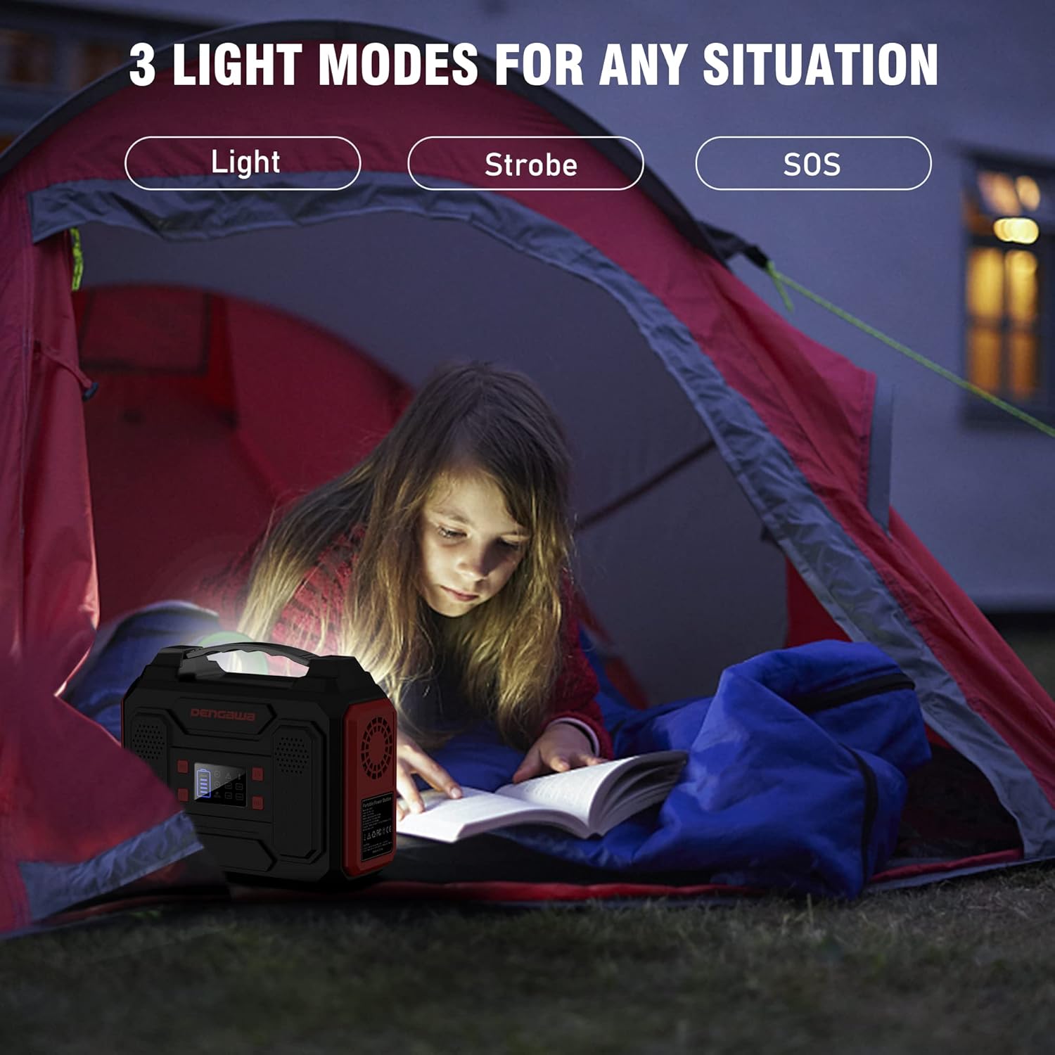 Solar Generator 300W, Portable Power Station with 40W Foldable Solar Panel, Big Power Bank with AC Outlet, Multi-Port with LED Flashlights for CPAP Home Outdoor Camping Hurricane Emergency