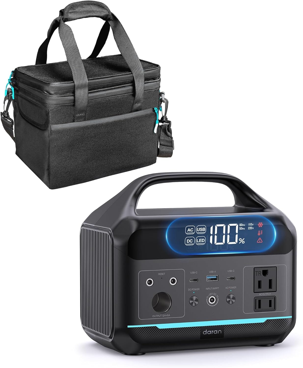 Solar Generator with Panels Included - Portable Power Station 300W with 30W Solar Panel, 192Wh(60000mAh) LiFePO4 Battery, Power Bank 8-Port Design w/2 AC Outlets for Home,Laptop, RV,Hurricane,Camping