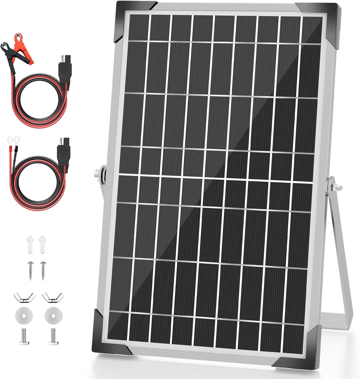 Voltset 12V Solar Battery Charger - 20W Waterproof Solar Power Trickle Charger Battery Maintainer Tender with Smart Charge Controller - Solar Panel Kit for Car RV Boat Marine Trailer Automotive