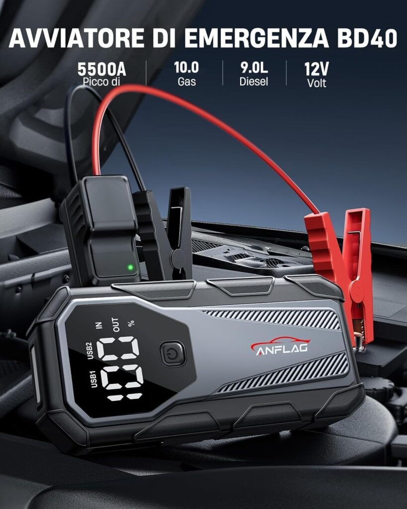 7000A Car Jump Starter 12V Battery Pack, 21800mAh Portable Jump Box for All Gas  10L Diesel Engines, Smart Jumper Cables, Force Start, -20°C Cold Cranking, 200-Lumen SOS Light  Power Bank