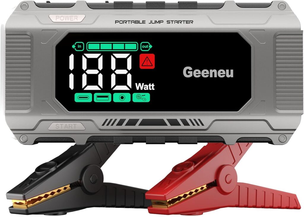 8000A Car Battery Charger Jump Starter, 21800mAh PD 65W Portable Jumper Starter Power Pack, 12V Car Battery Booster Jump Box for All Gas/10L Diesel Vehicles, 150W DC, Emergency Lights, Storage Case