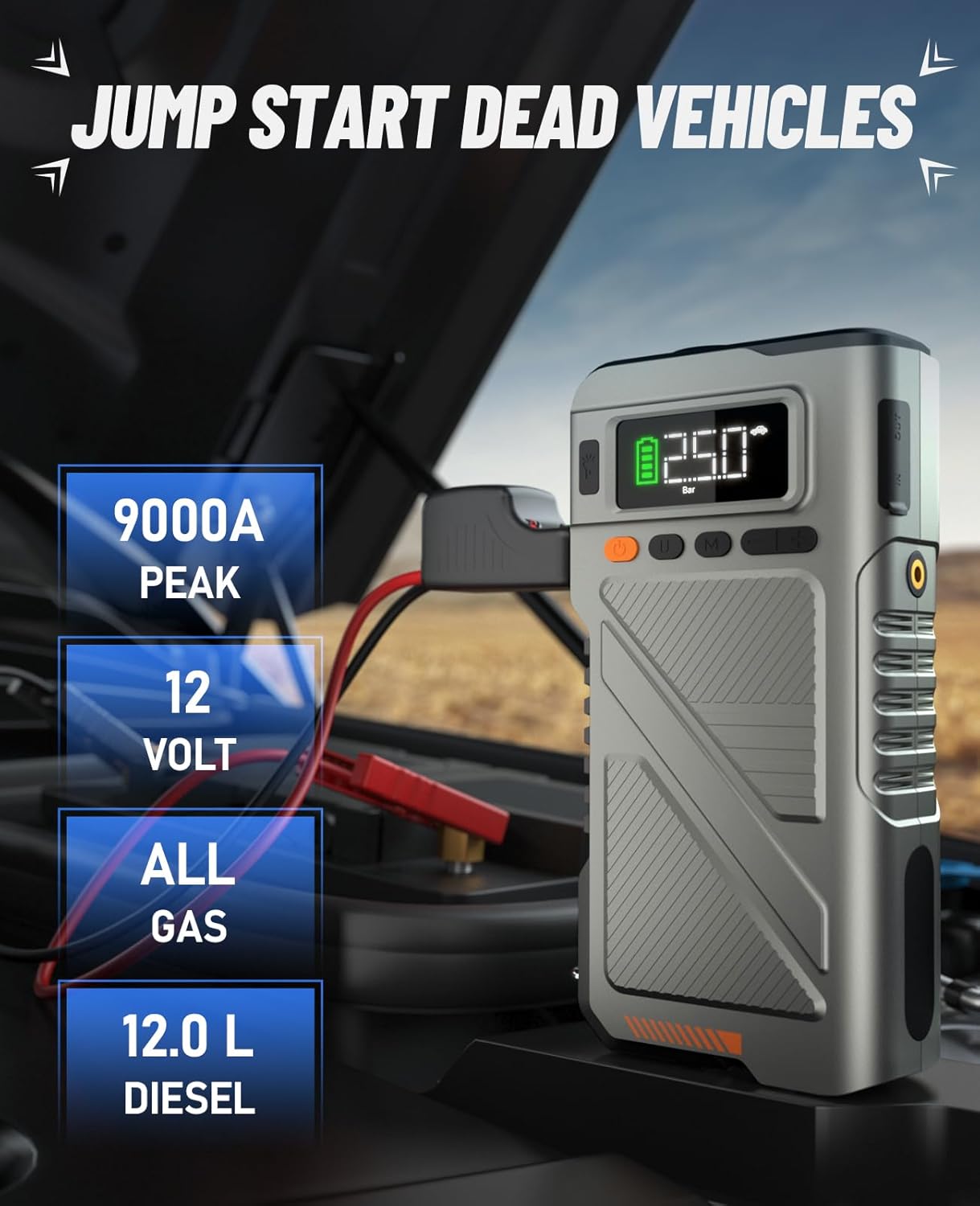 9000A Jump Starter with Air Compressor review