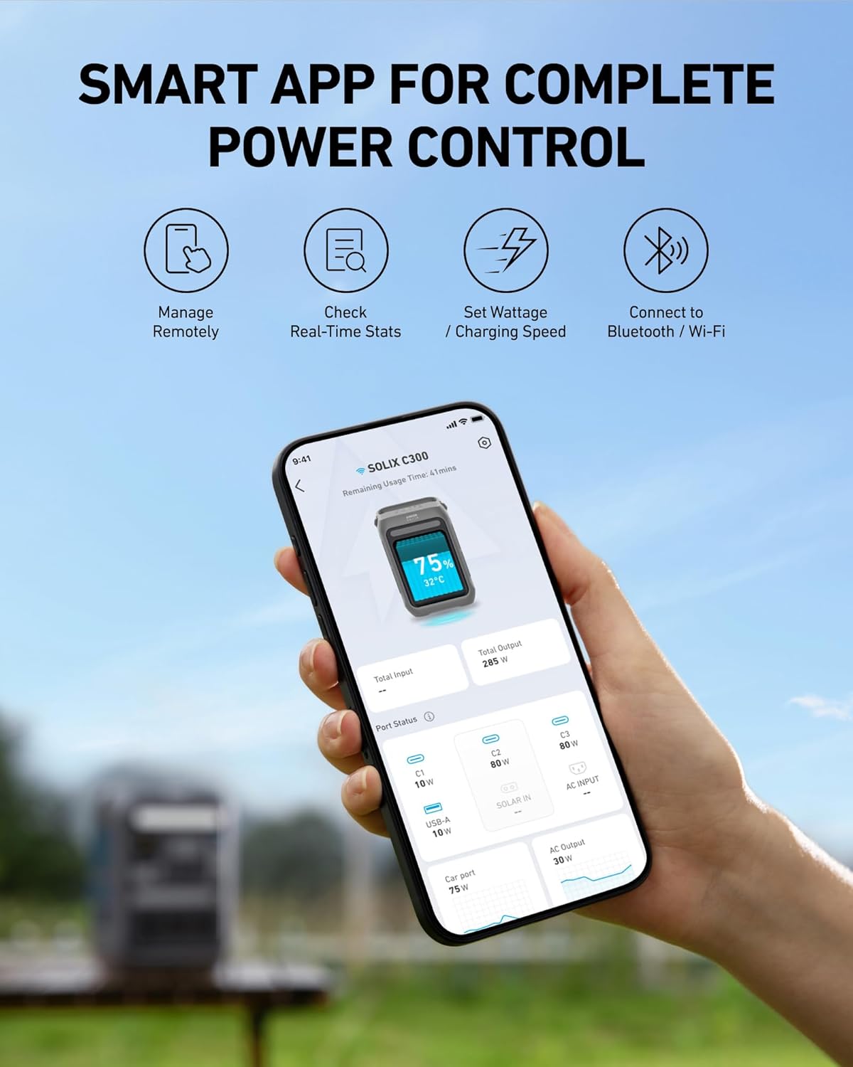 Anker Portable Power Station SOLIX C300, 288Wh LiFePO4 Battery, 300W (600W Surge) Solar Generator, 140W Two-Way Fast Charging, for Outdoor Camping, Traveling, and Emergencies (Solar Panel Optional) Anker Portable Power Station SOLIX C300, 288Wh LiFePO4 Battery, 300W (600W Surge) Solar Generator, 140W Two-Way Fast Charging, for Outdoor Camping, Traveling, and Emergencies (Solar Panel Optional)