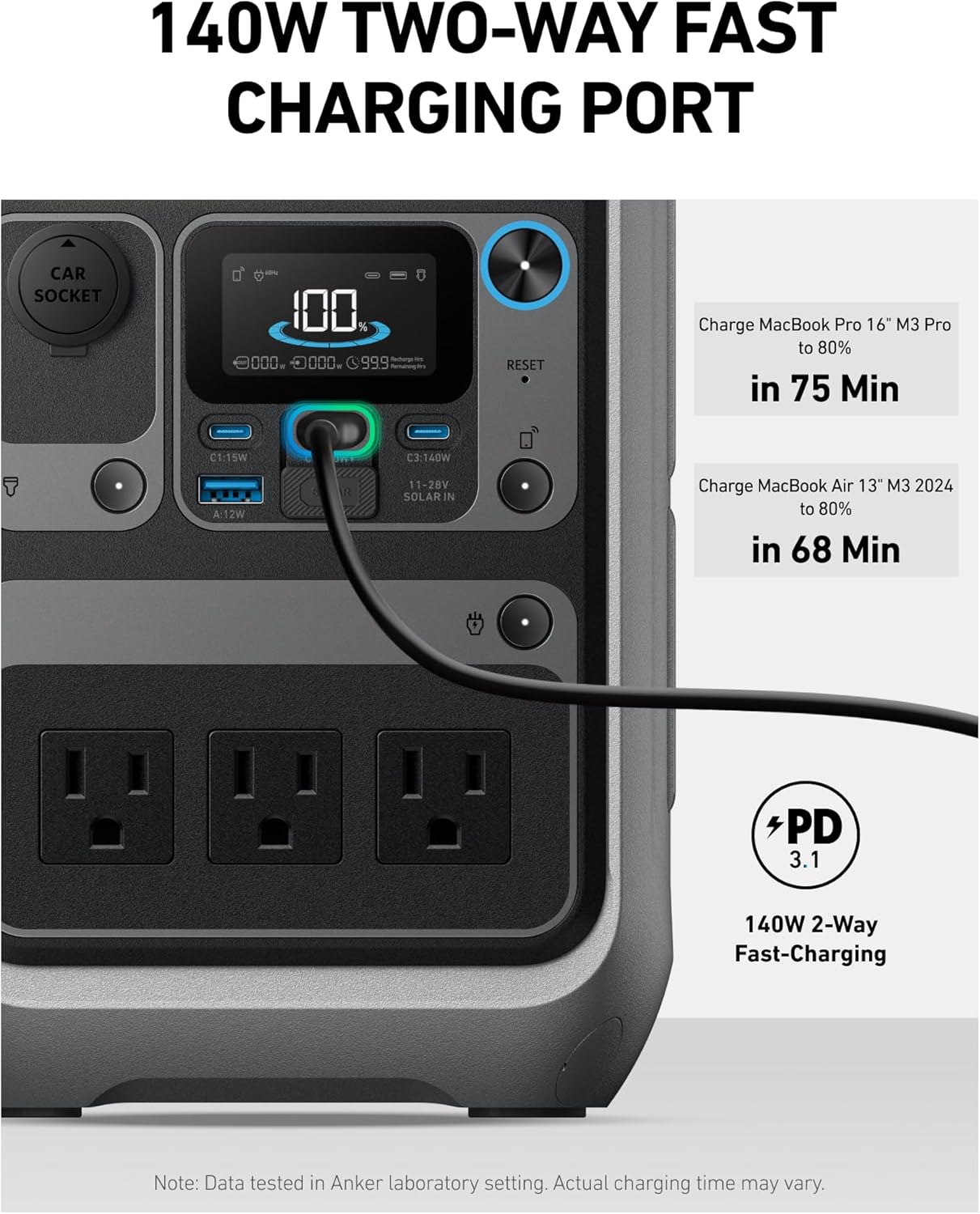 Anker Portable Power Station SOLIX C300, 288Wh LiFePO4 Battery, 300W (600W Surge) Solar Generator, 140W Two-Way Fast Charging, for Outdoor Camping, Traveling, and Emergencies (Solar Panel Optional) Anker Portable Power Station SOLIX C300, 288Wh LiFePO4 Battery, 300W (600W Surge) Solar Generator, 140W Two-Way Fast Charging, for Outdoor Camping, Traveling, and Emergencies (Solar Panel Optional)
