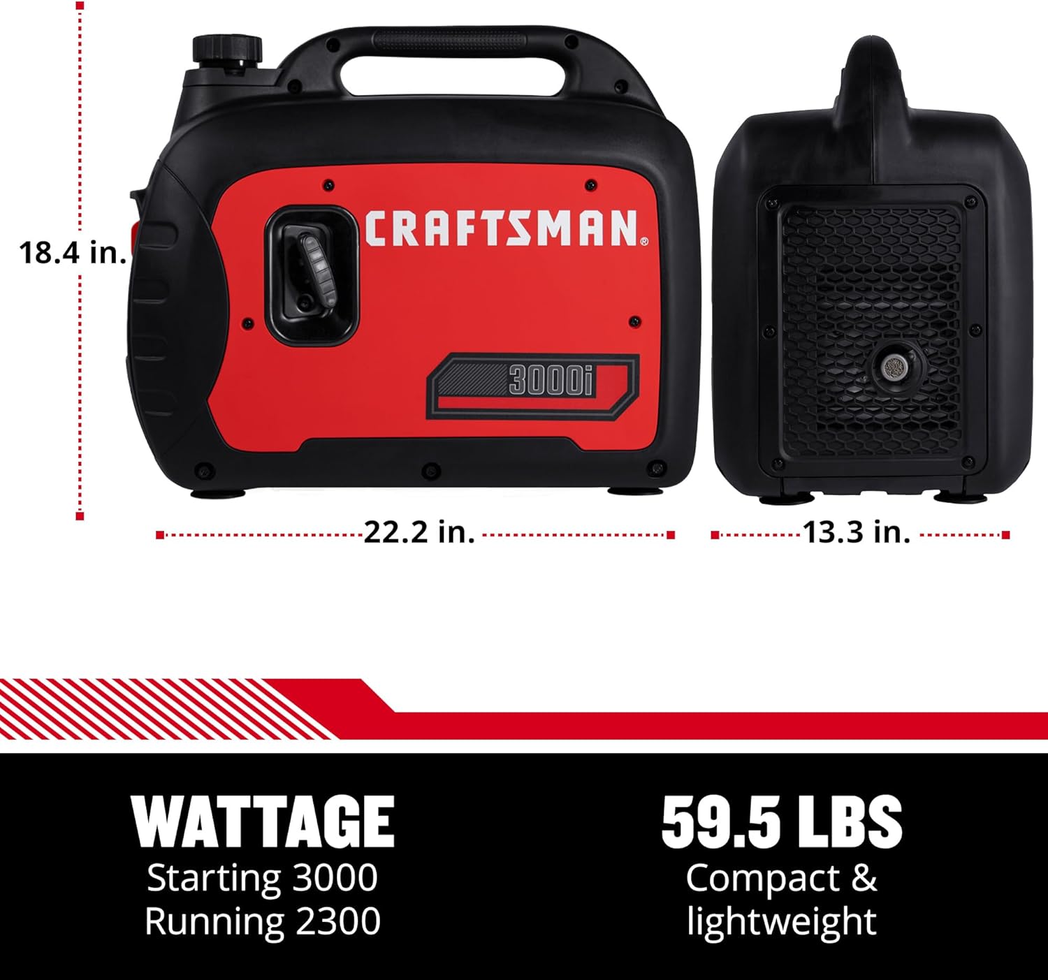 Craftsman C0010250 2,500-Watt Gas Portable Generator - Reliable Power for Outdoor Activities - Quiet Operation - Lightweight and Compact Design - Powered by Generac - 50 State/CARB Compliant