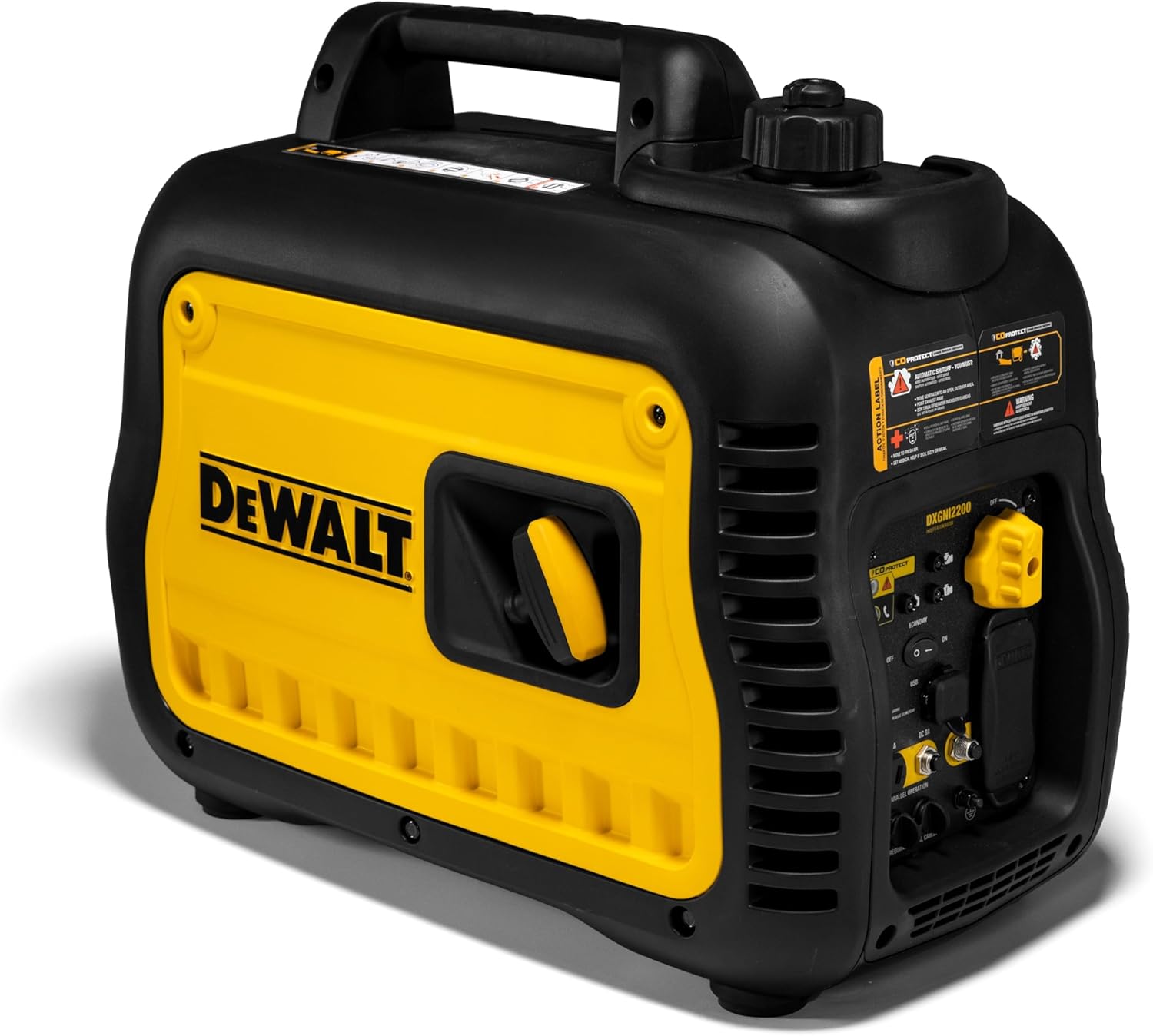 DeWalt 2,500-Watt Portable Inverter Generator - Gas Powered - Quiet, Long Runtime - Compact and Lightweight - Manual Start - Home Backup, RV, Camping, Jobsite Ready