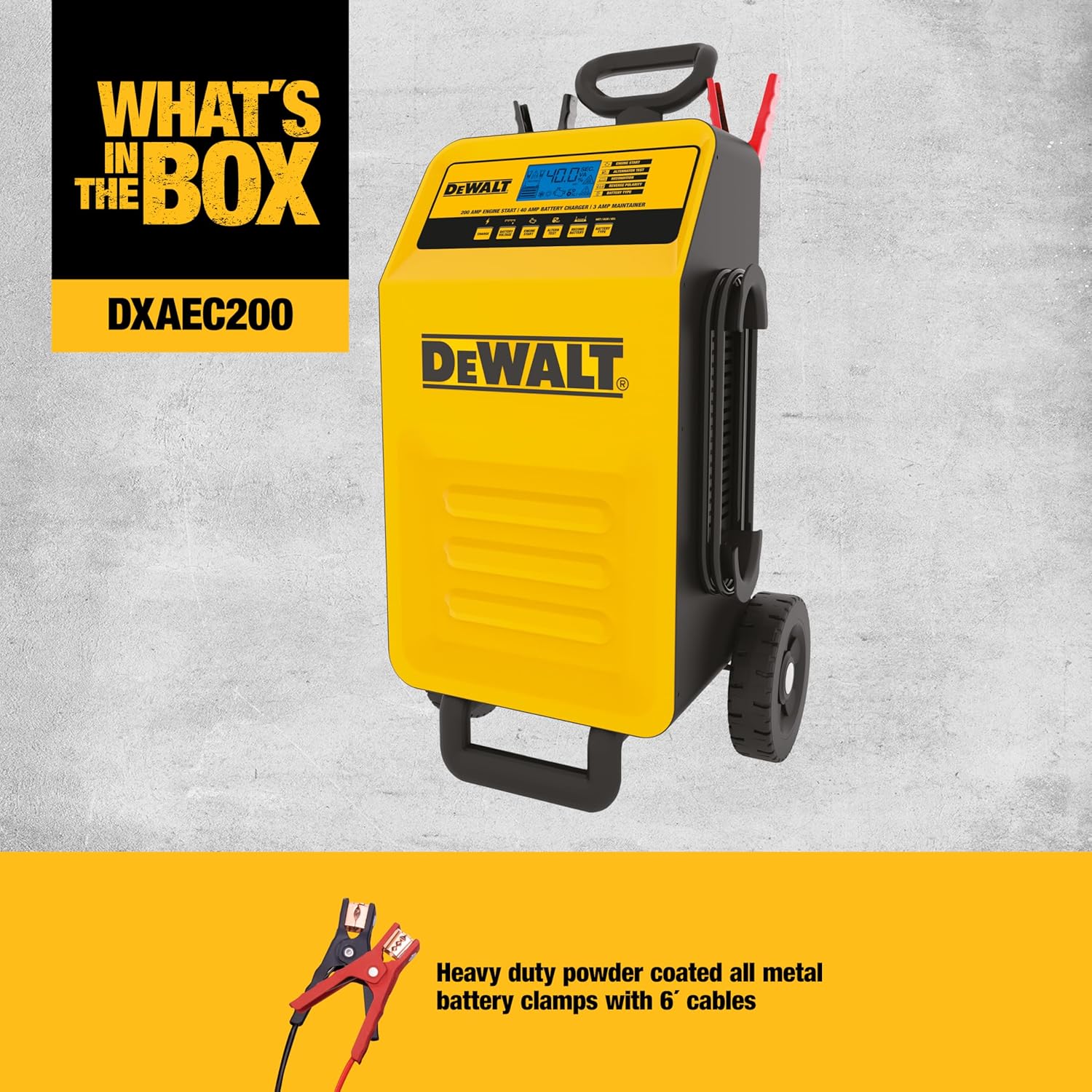 DEWALT DXAEC 30 Amp Professional Battery Charger with 100 Amp Engine Start  3 Amp Maintainer