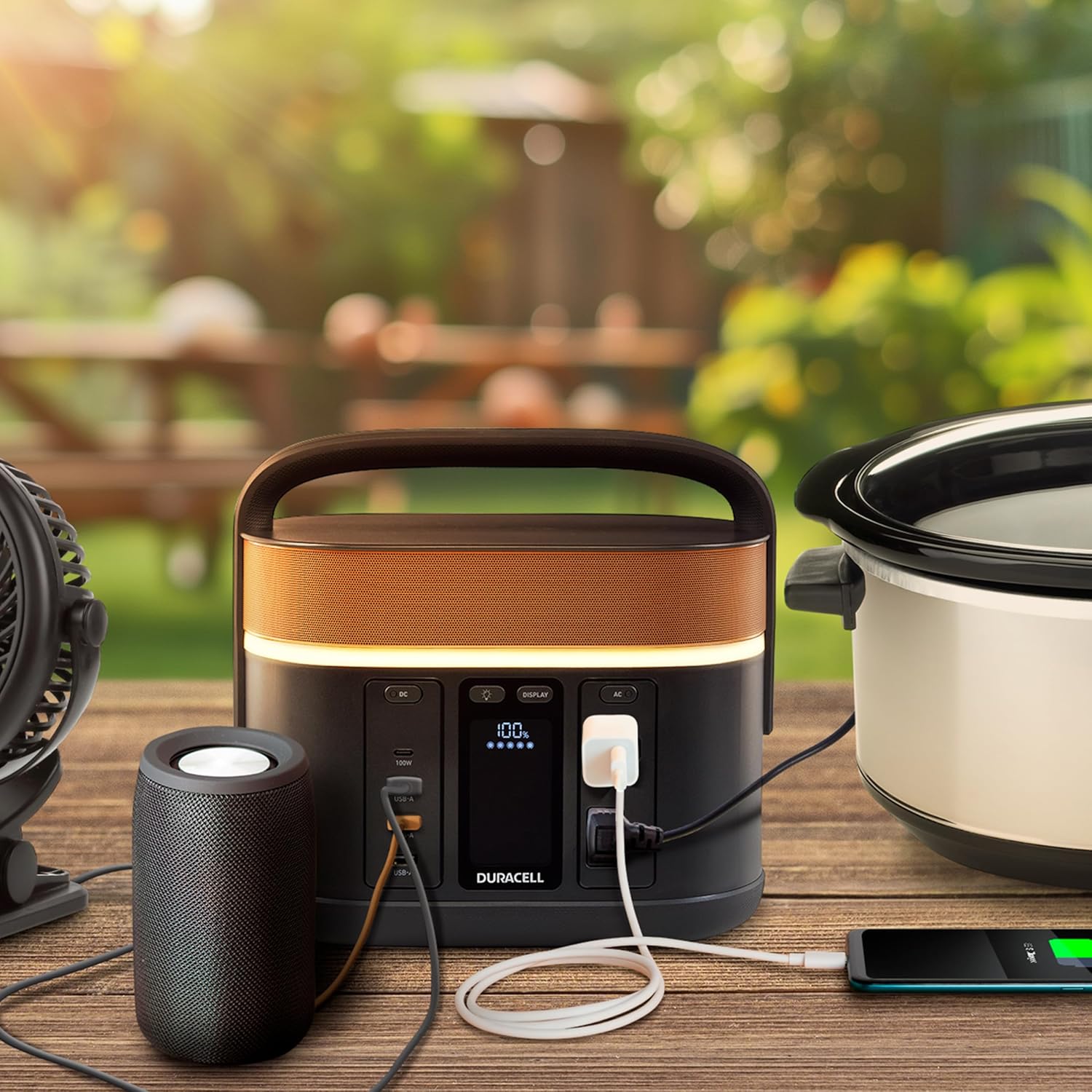 Duracell G350 Portable Power Station – Backup Power for Camping, Home, Emergency Use – 350W Lithium-Ion Battery, AC Outlets, USB-A  USB-C Ports, Solar Powered Capability (Panel Sold Separately)