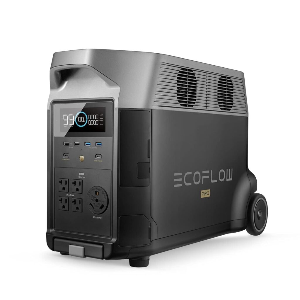 EF ECOFLOW Solar Generator 120V/3.6KWh DELTA Pro with 400W Portable Solar Panel, 23% High Efficiency, 5 AC Outlets, 3600W Portable Power Station for Home Backup Outdoors Camping RV Emergency