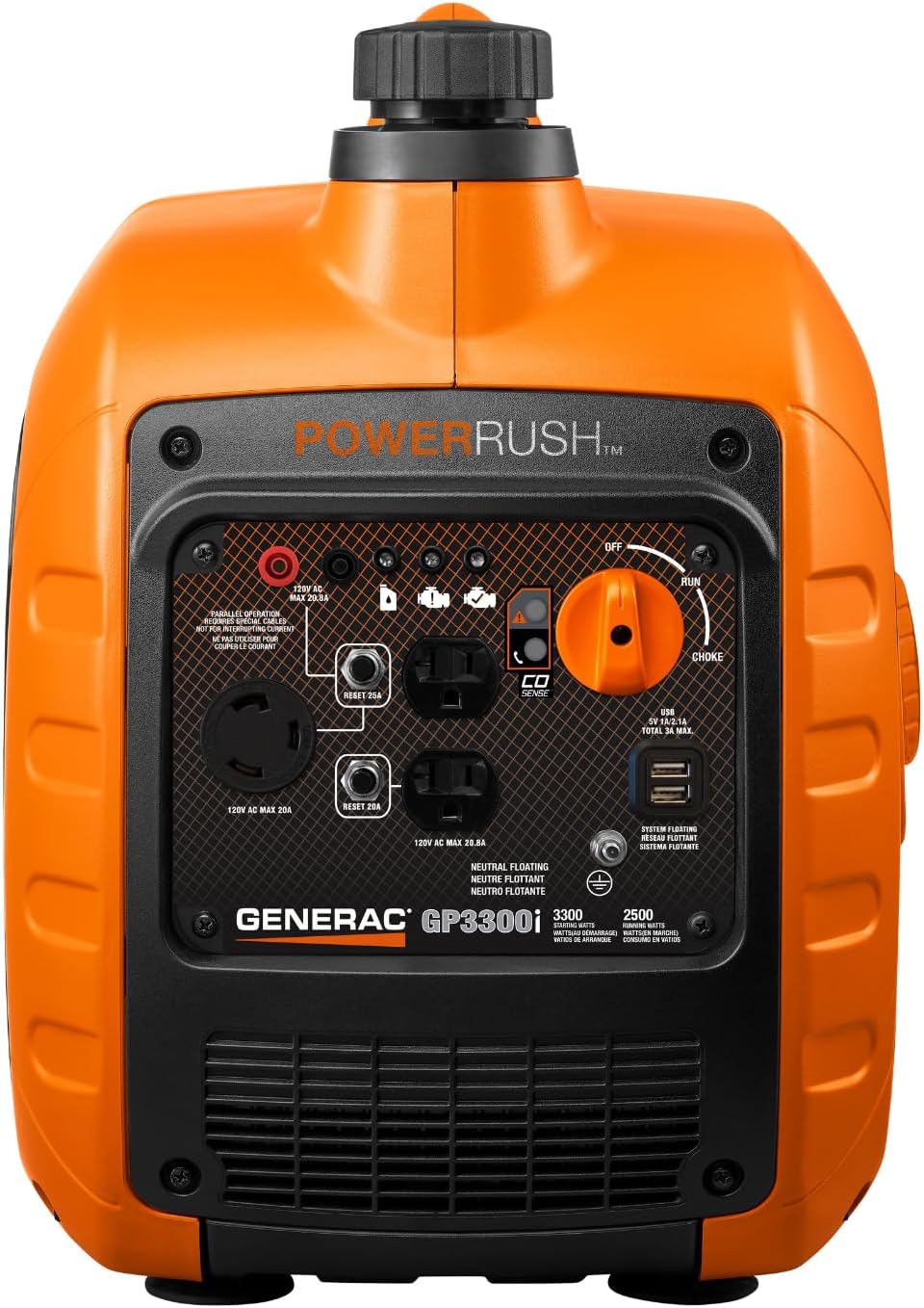 Generac 3,800-Watt Dual-Fuel Portable Inverter Generator - Gas and Propane Compatible - Quiet Operation - Clean, Stable Power - Great for Home Backup, Camping, and RV Use