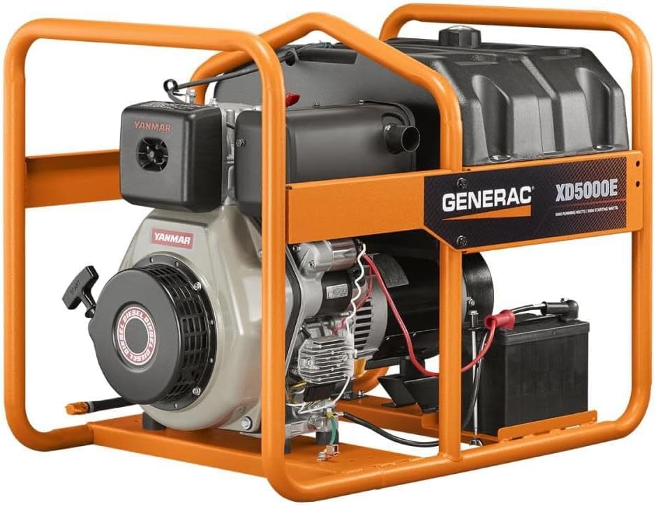 Generac 6864 XD5000E 5000-Watt Diesel-Powered Portable Generator - Ideal for Emergency Backup Power and Job Sites - Reliable Power for Demanding Applications - CARB Compliant Generac 6864 XD5000E 5000-Watt Diesel-Powered Portable Generator - Ideal for Emergency Backup Power and Job Sites - Reliable Power for Demanding Applications - CARB Compliant