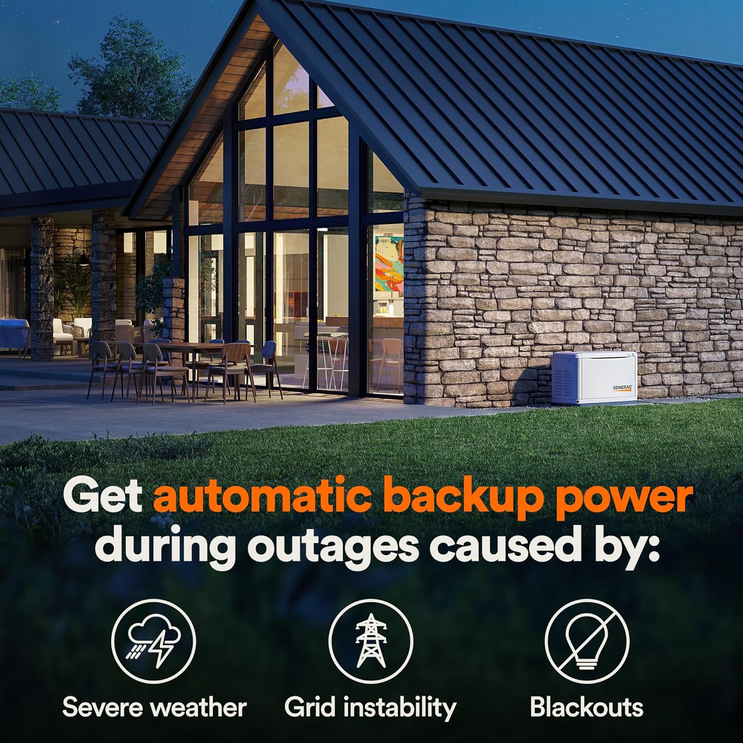 Generac Guardian 18kW Home Standby Generator with 200 Amp Transfer Switch - Automatic Whole House Backup Power for Storms, Emergencies, and Outages, WiFi Enabled, Runs on Natural Gas or Liquid Propane Generac Guardian 18kW Home Standby Generator with 200 Amp Transfer Switch - Automatic Whole House Backup Power for Storms, Emergencies, and Outages, WiFi Enabled, Runs on Natural Gas or Liquid Propane
