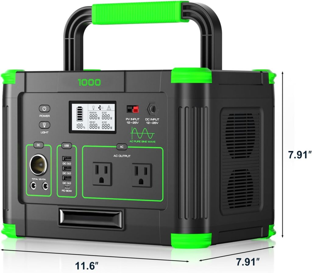 GRECELL Solar Generator with 40W Solar Panel Included,230Wh Portable Power Station 1.5hrs Fast Charging, (600W Surge) AC Outlets, LiFePO4 Battery Backup for Outdoor Camping, Trip, Power Outage