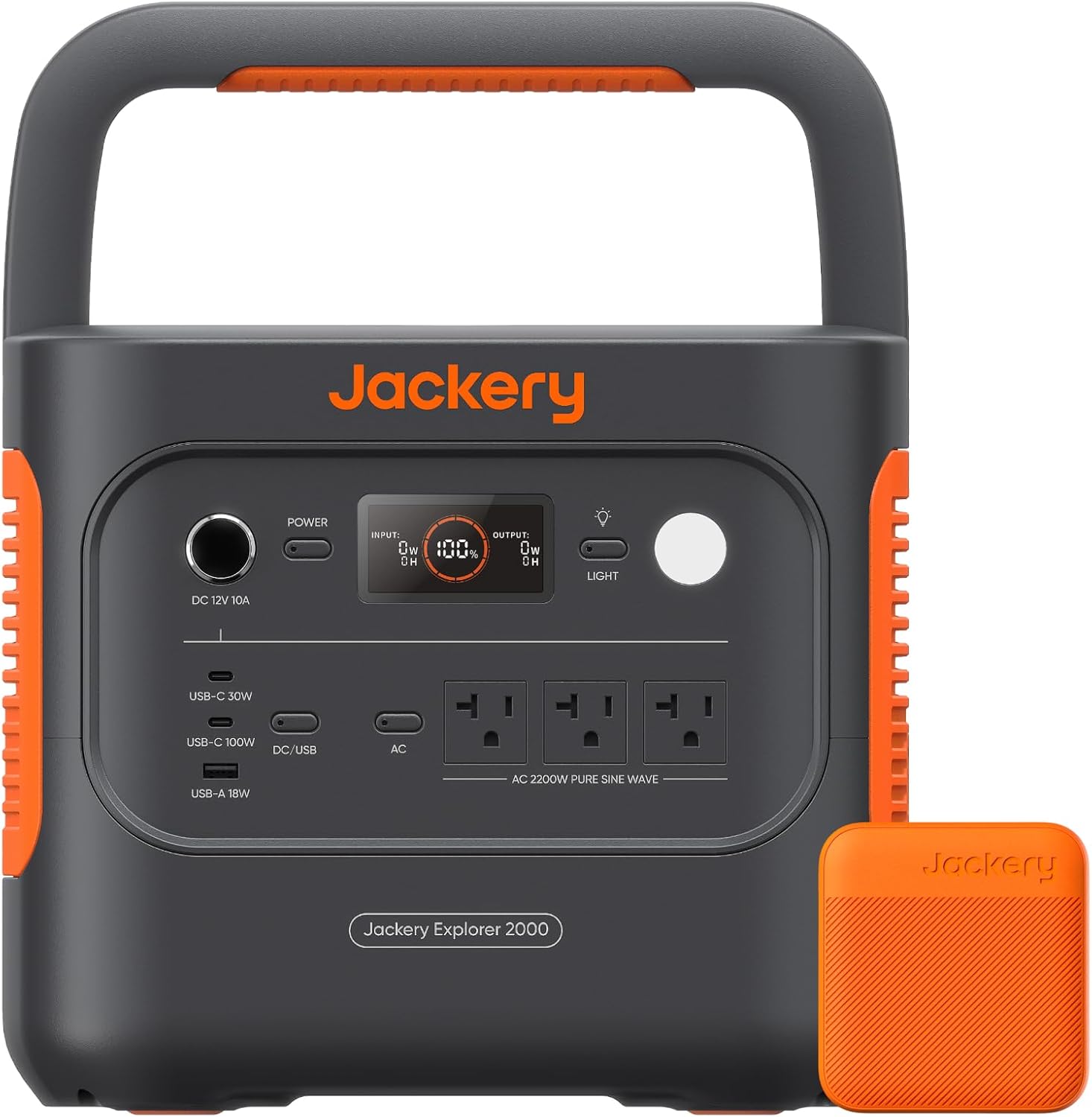 Jackery Explorer 2000 v2 Portable Power Station and 102W Fast Charger, 2042Wh/2200W LiFePo4 Battery, 20ms UPS Home Backup, USB-C PD 100W Fast Charging for Power Outages, Emergencies, Camping  RVing