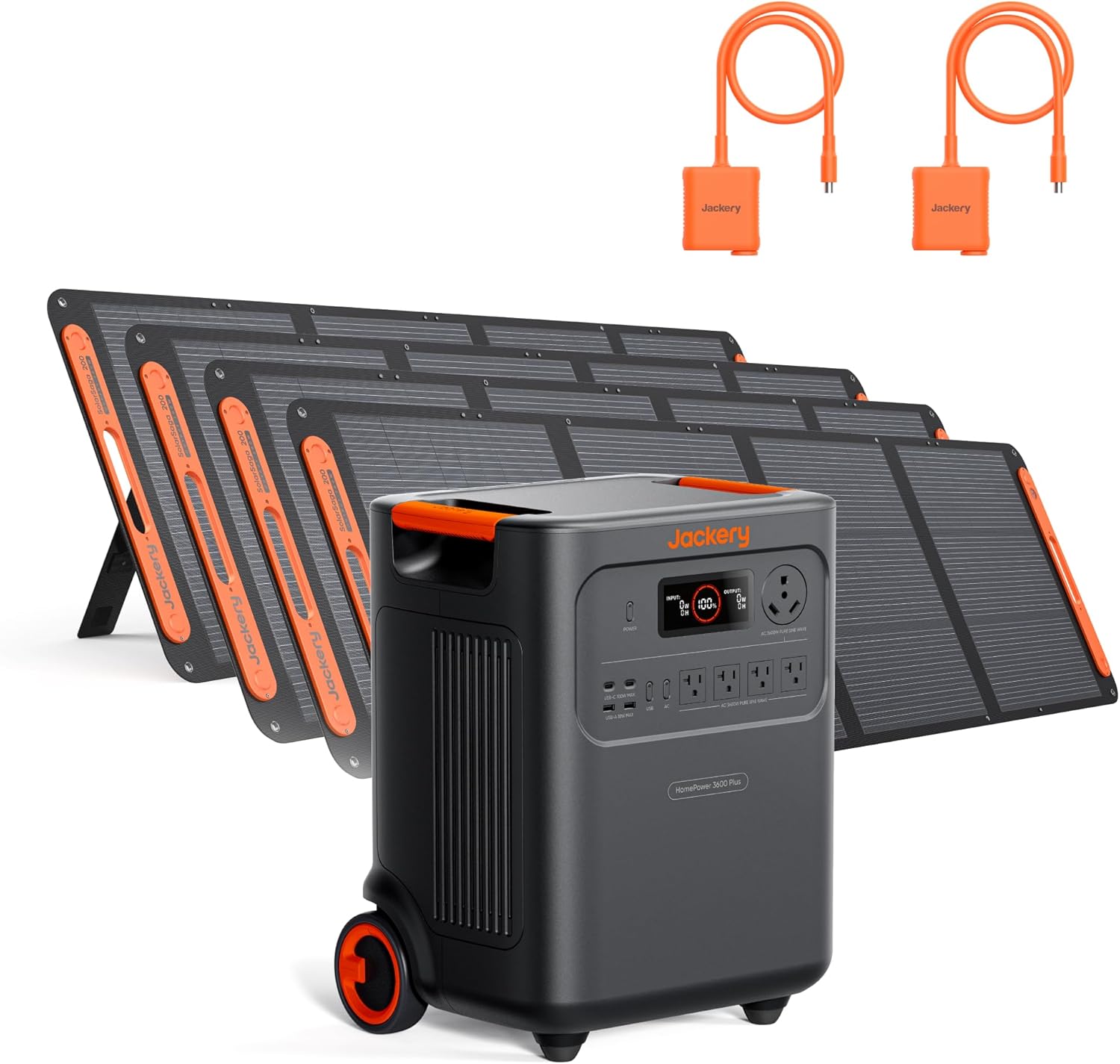 Jackery HomePower 3600 Plus Portable Power Station with AC Cable, 3600W AC Output, 3584Wh LFP Solar Generator, Expandable up to 43kWh, Essential Home Backup for Home Use (Solar Panel Optional)