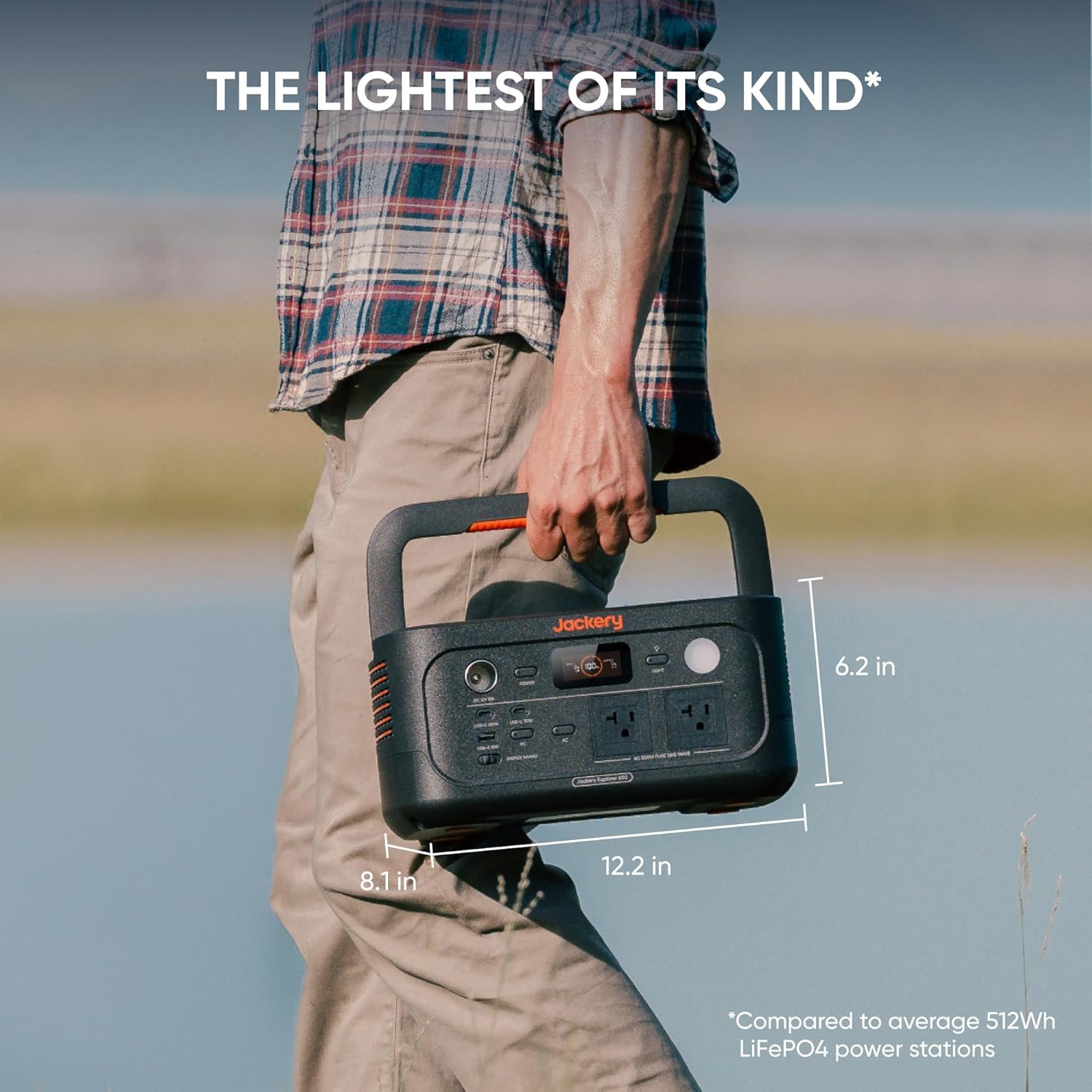 Jackery Portable Power Station Explorer 500, 518Wh Outdoor Solar Generator Mobile Lithium Battery Pack with 110V/500W AC Outlet for Home Use, Emergency Backup,Road Trip Camping (Solar Panel Optional)
