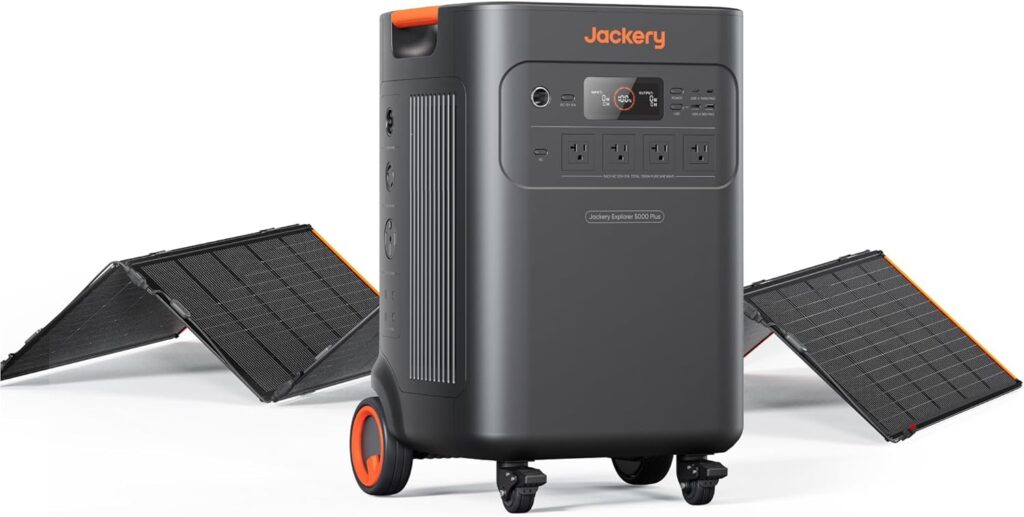 Jackery Solar Generator 5000 Plus with 500W(85Wx6) Solar Panels, 5040Wh LiFePO4 Battery Power Station, 120V/240V 7200W AC Output, Portable Generator for Home Battery Backup, Power Outages Jackery Solar Generator 5000 Plus with 500W(85Wx6) Solar Panels, 5040Wh LiFePO4 Battery Power Station, 120V/240V 7200W AC Output, Portable Generator for Home Battery Backup, Power Outages