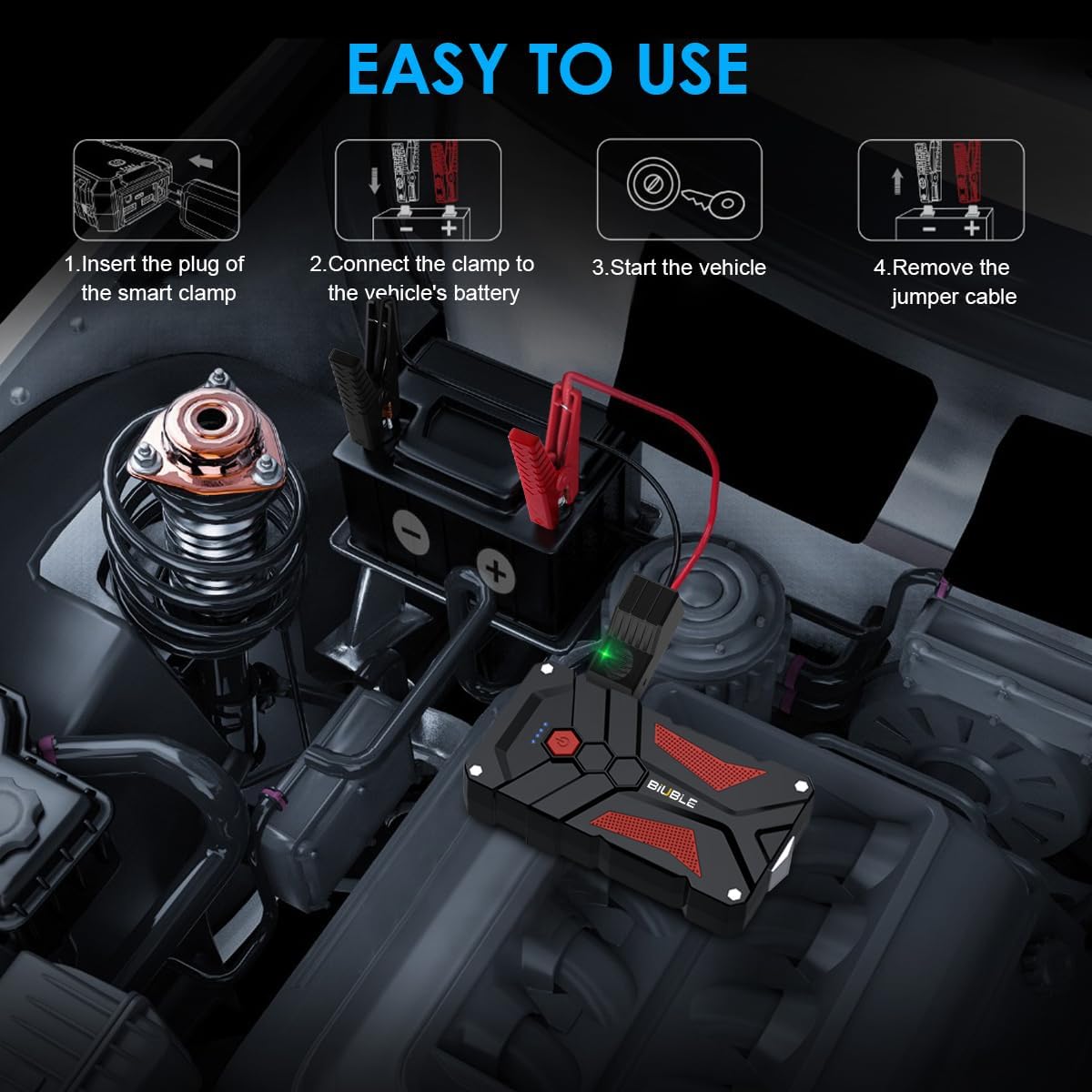 Jump Starter Car Jump Starter Auto Battery Booster Pack 5000A Peak 12V with USB-C Quick Charge,Lithium Jump Box with LED Light(Up to 7.0L Gas or 5.5L Diesel Engine) Jump Starter Car Jump Starter Auto Battery Booster Pack 5000A Peak 12V with USB-C Quick Charge,Lithium Jump Box with LED Light(Up to 7.0L Gas or 5.5L Diesel Engine)