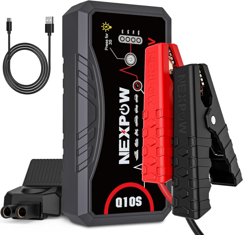 NEXPOW Car Jump Starter 2025 Upgraded Car Battery Jump Starter Pack 3000A Peak for Up to 9.0L Gas and 7.0L Diesel Engine 12V Auto Battery starter Jumper Cables Portable Lithium Jump Box with USB QC3.0
